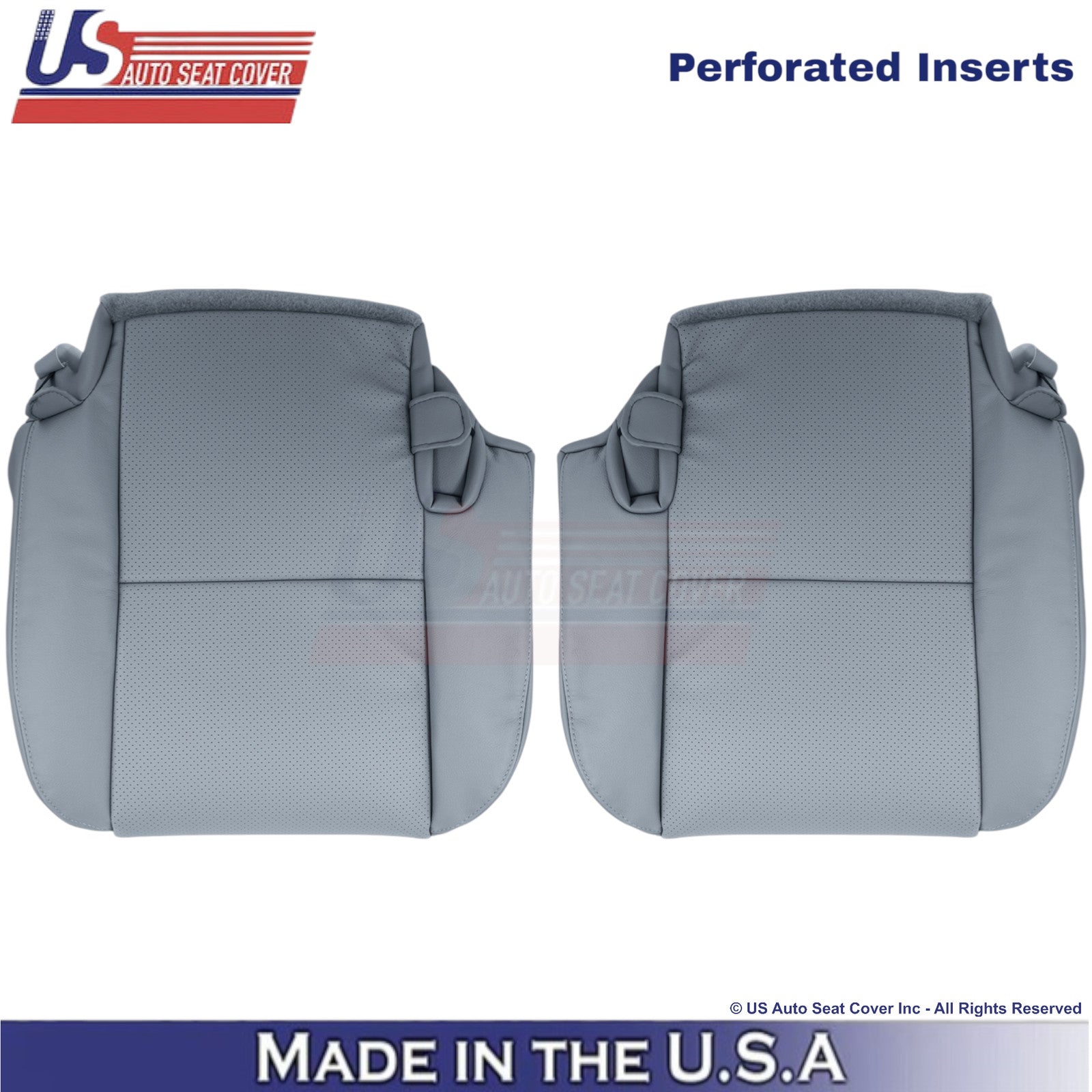 2007-2013 Fits Toyota Tundra Leather Perf. Rear Bottom Seat Covers Graphite