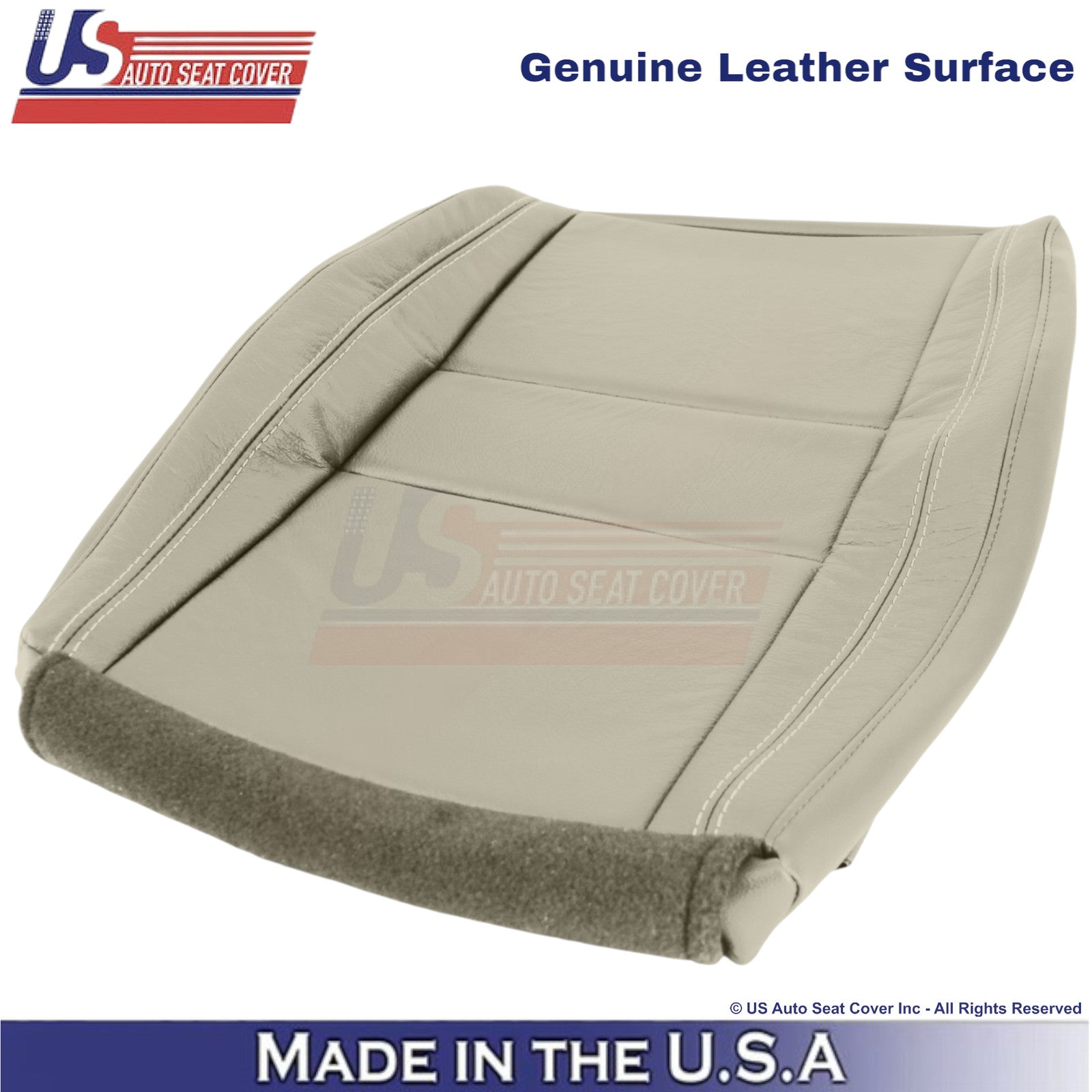 2011-2022 For Dodge Durango Genuine Leather Bottom Seat Covers Light Frost Beige