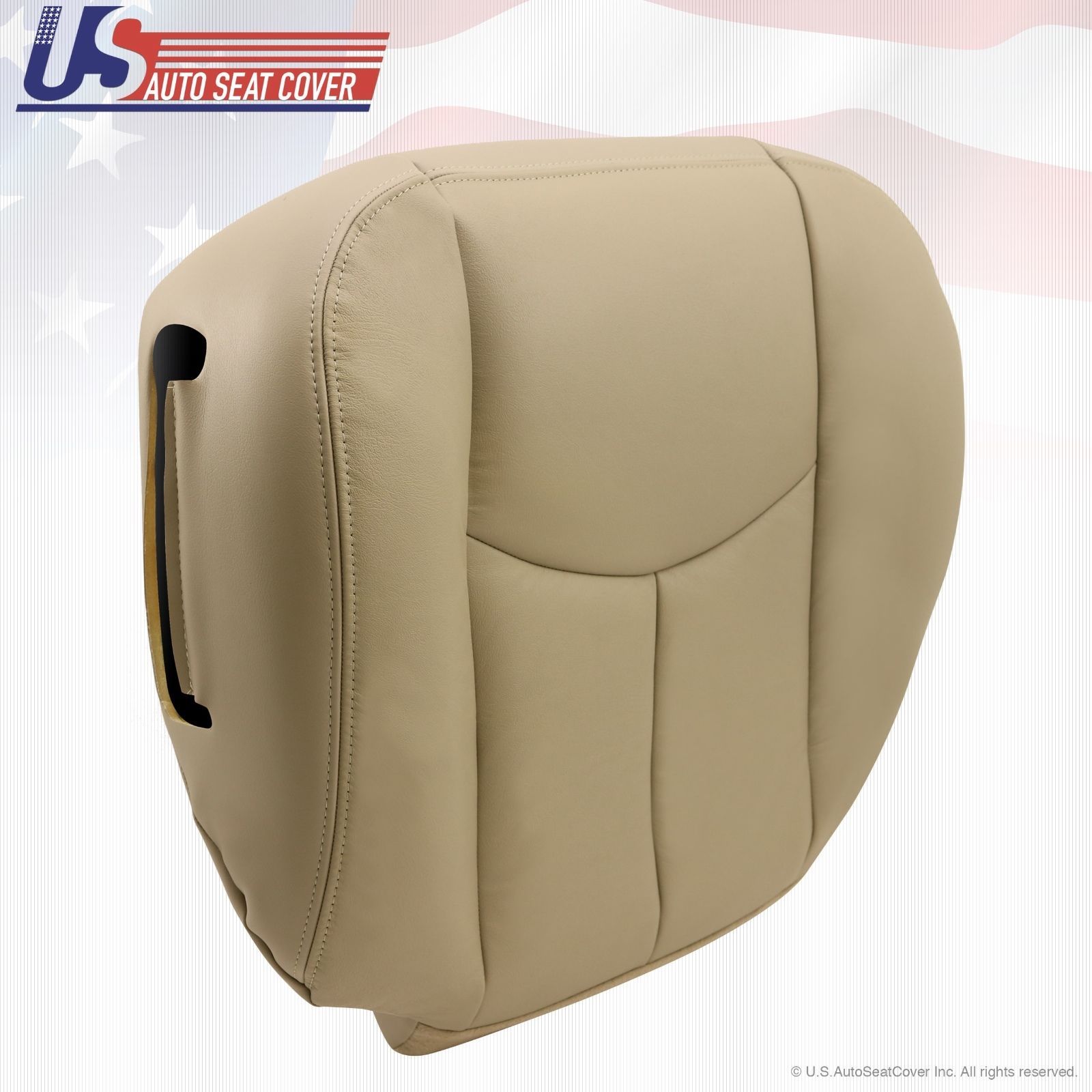 2003 2004 2005 2006 Chevy Tahoe Driver Synth Leather Seat Cover & Foam Tan CUT