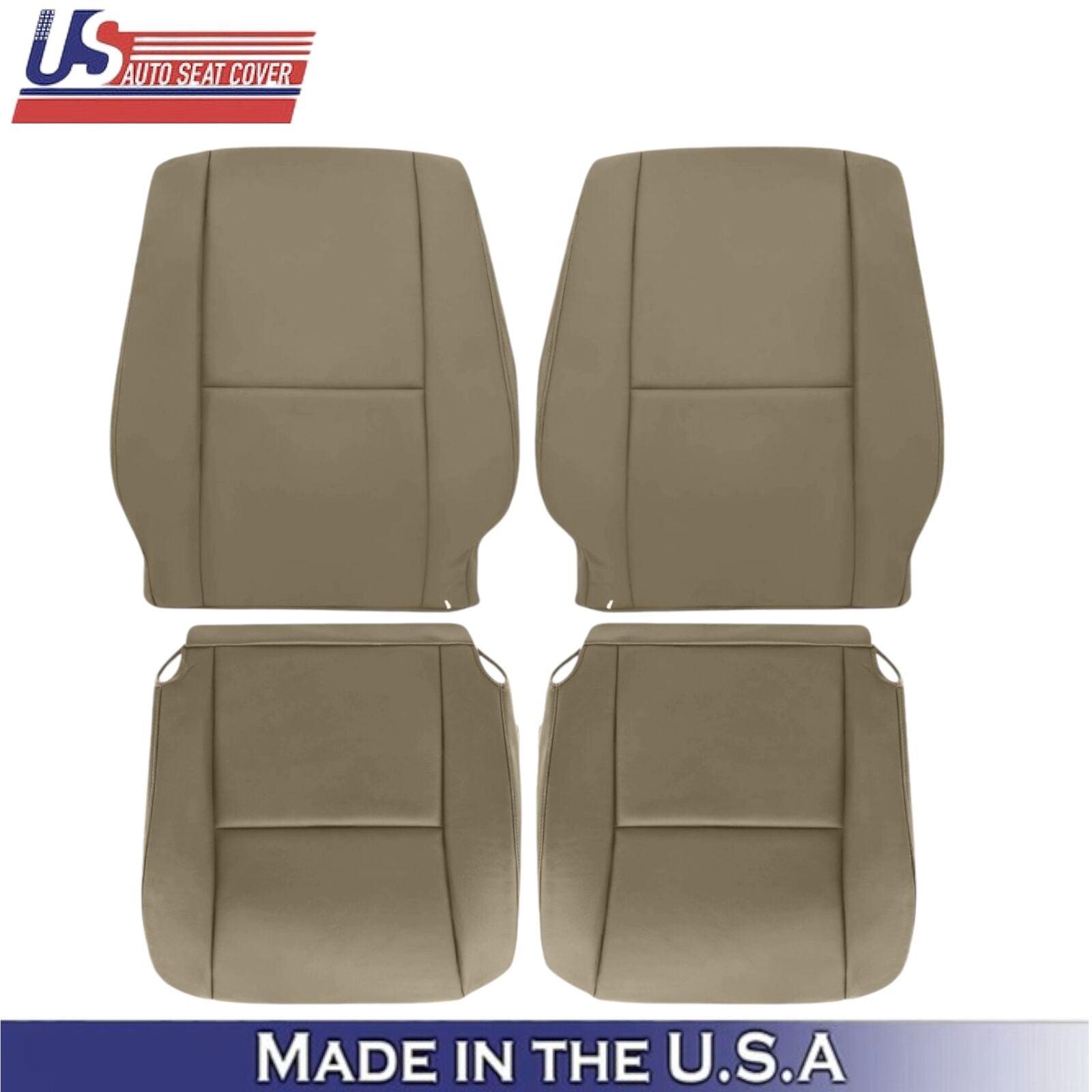 2005-2007 For Toyota Sequoia Genuine Leather Front Replacement Covers Oak Tan