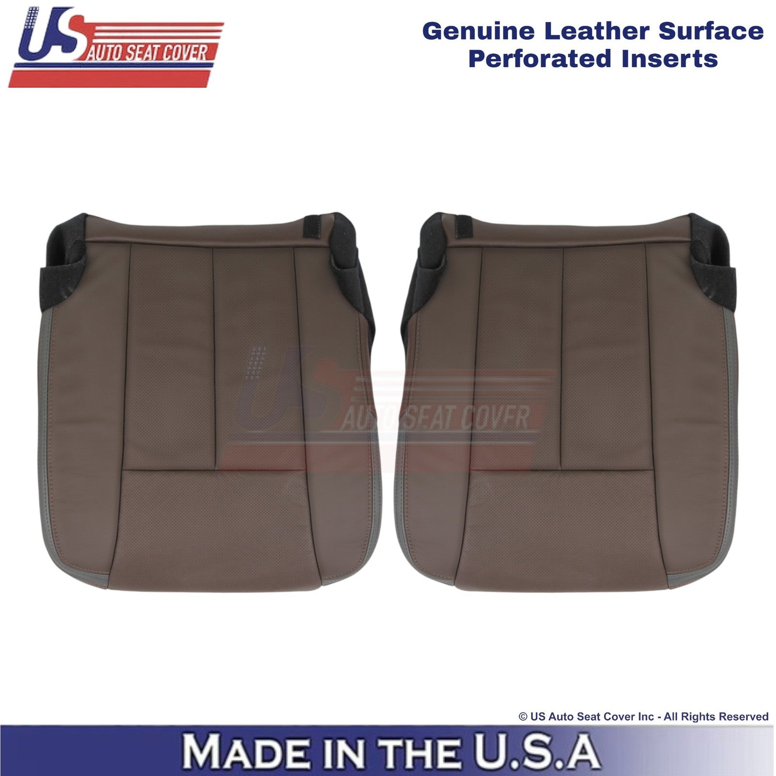 2015-2017 For Ford Expedition Platinum Genuine Leather Front Bottom Covers Brown