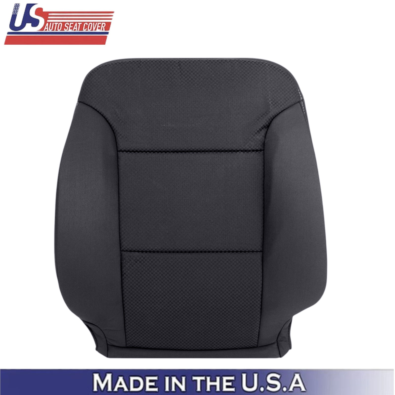2014-2019 For Chevrolet Silverado Cloth Passenger Side Seat Covers Jet Black