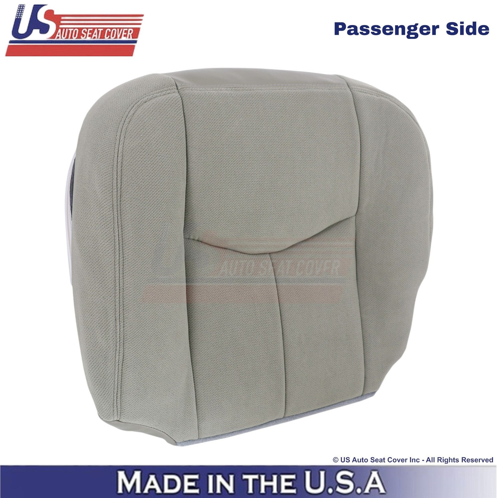 2003-2006 GMC Yukon 1500 2500 Cloth Passenger Bottom Replacement Seat Cover Gray