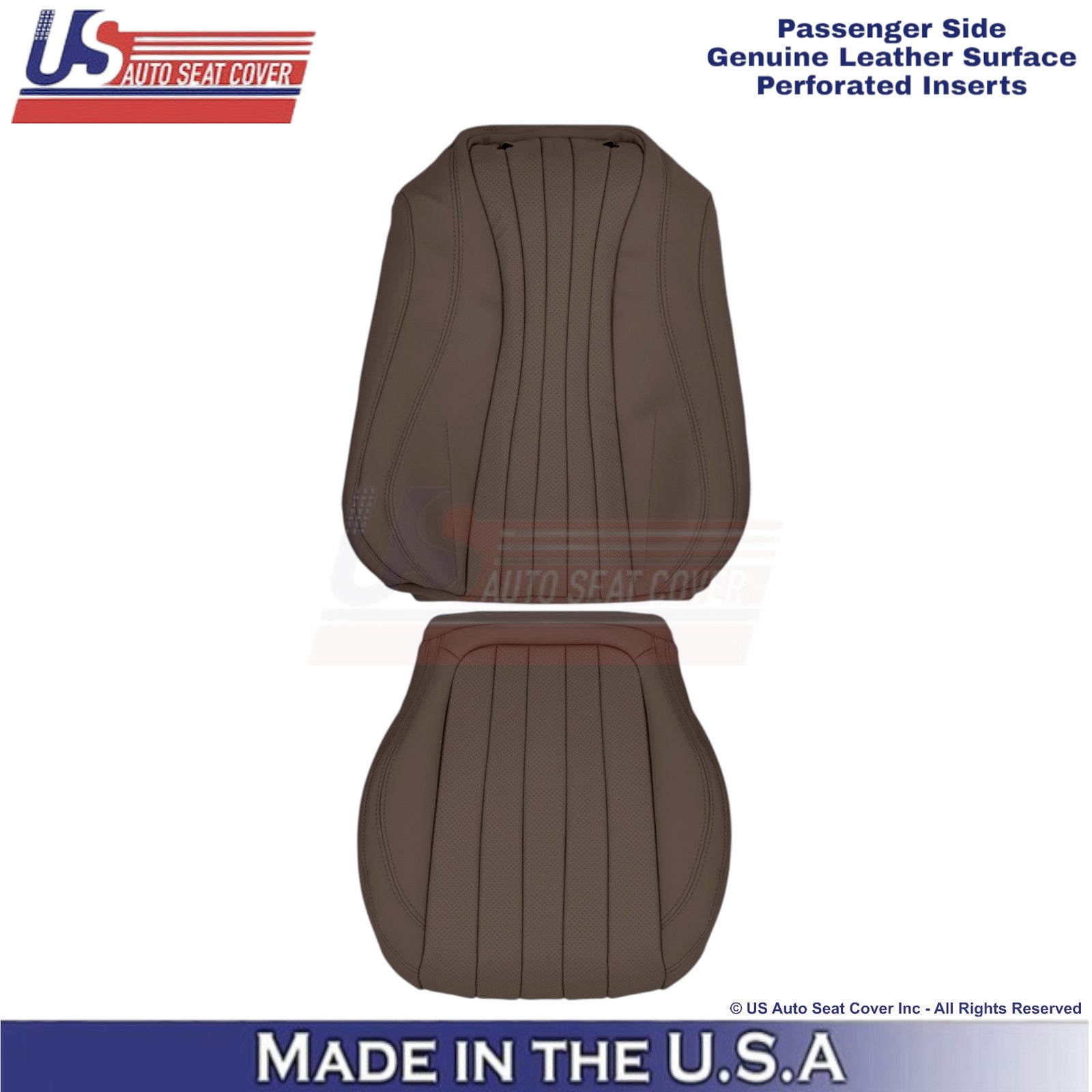 2017-2023 Fits Mercedes Benz E-Class Genuine Leather Passenger Covers Nut Brown