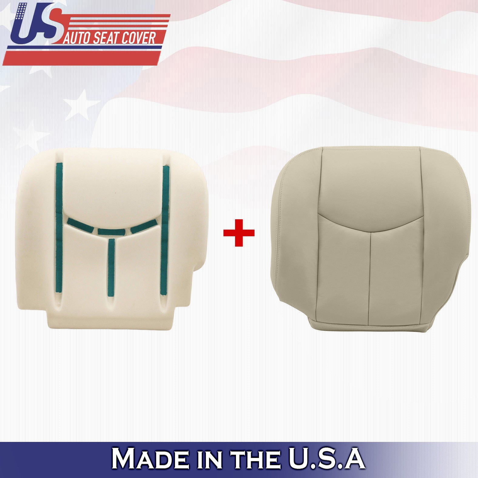 2003 2004 2005 2006 Chevy Tahoe Driver Lower Leather Seat Cover & Foam Shale CUT