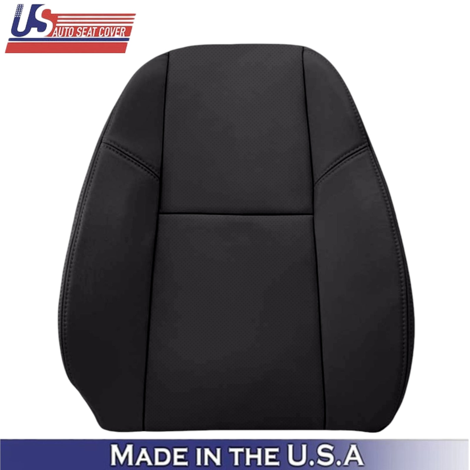 2012-2014 For Chevrolet Silverado Leatherette Front Top Seat Covers Ebony Black