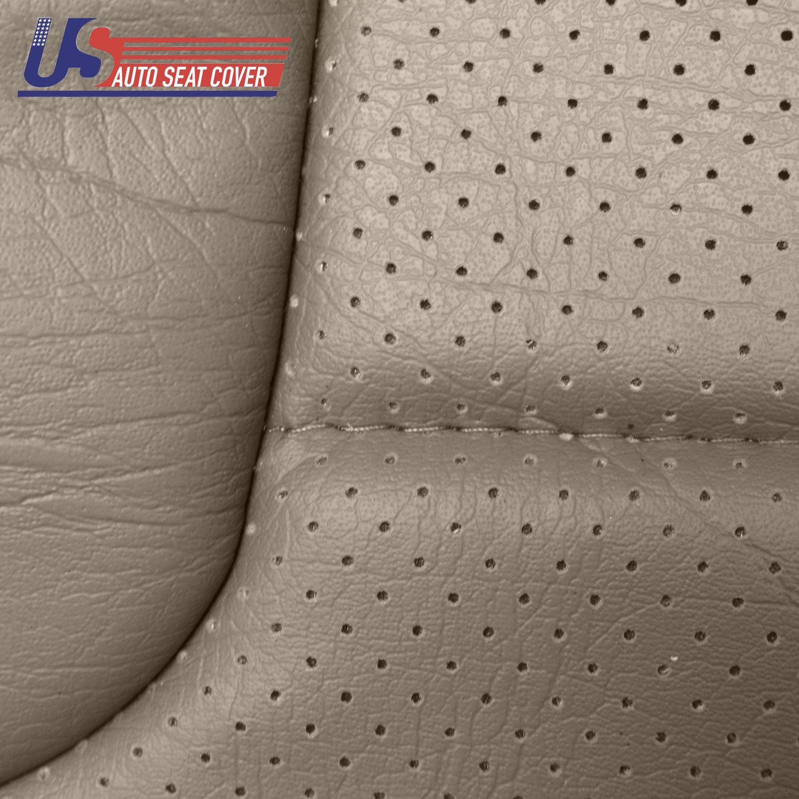 1992 - 1996 Ford Bronco Driver Bottom Vinyl Seat Cover Perforated Med. Mocha Tan