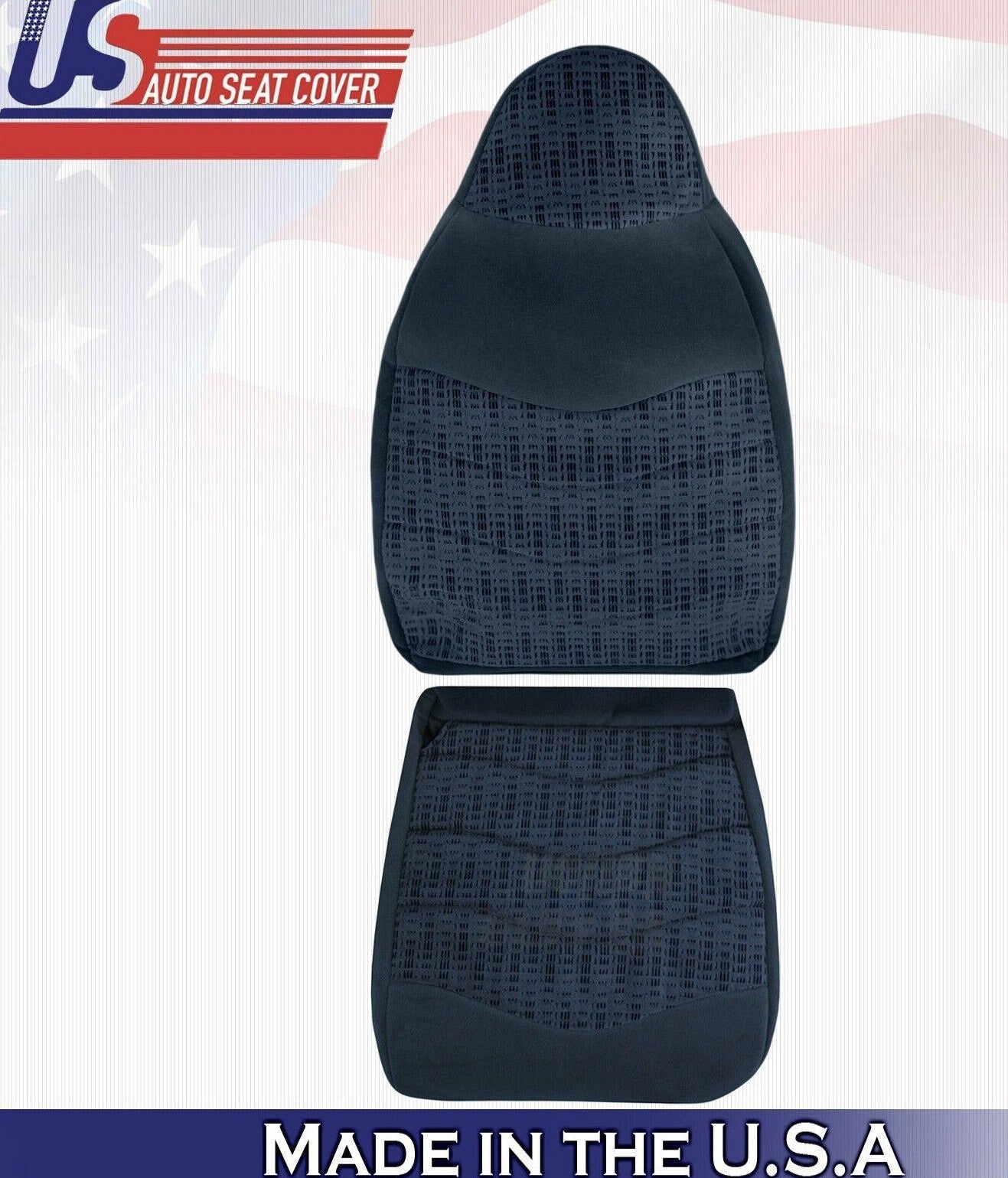 1999 For Ford F450 F550 XLT Driver Side Top & Bottom Cloth Seat Covers Blue