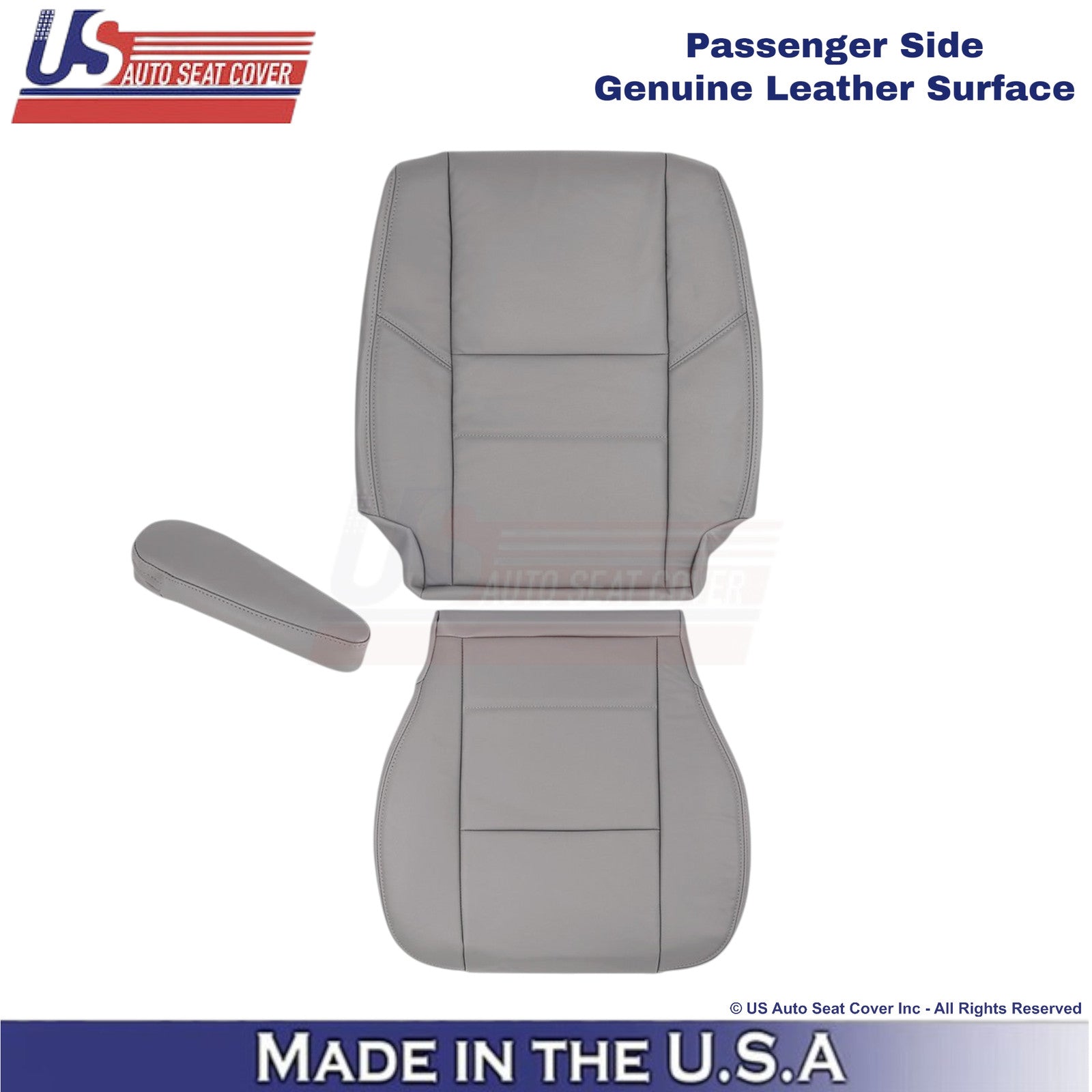 2000-2004 For Toyota Tundra Genuine Leather w/Armrest Passenger Covers Gray
