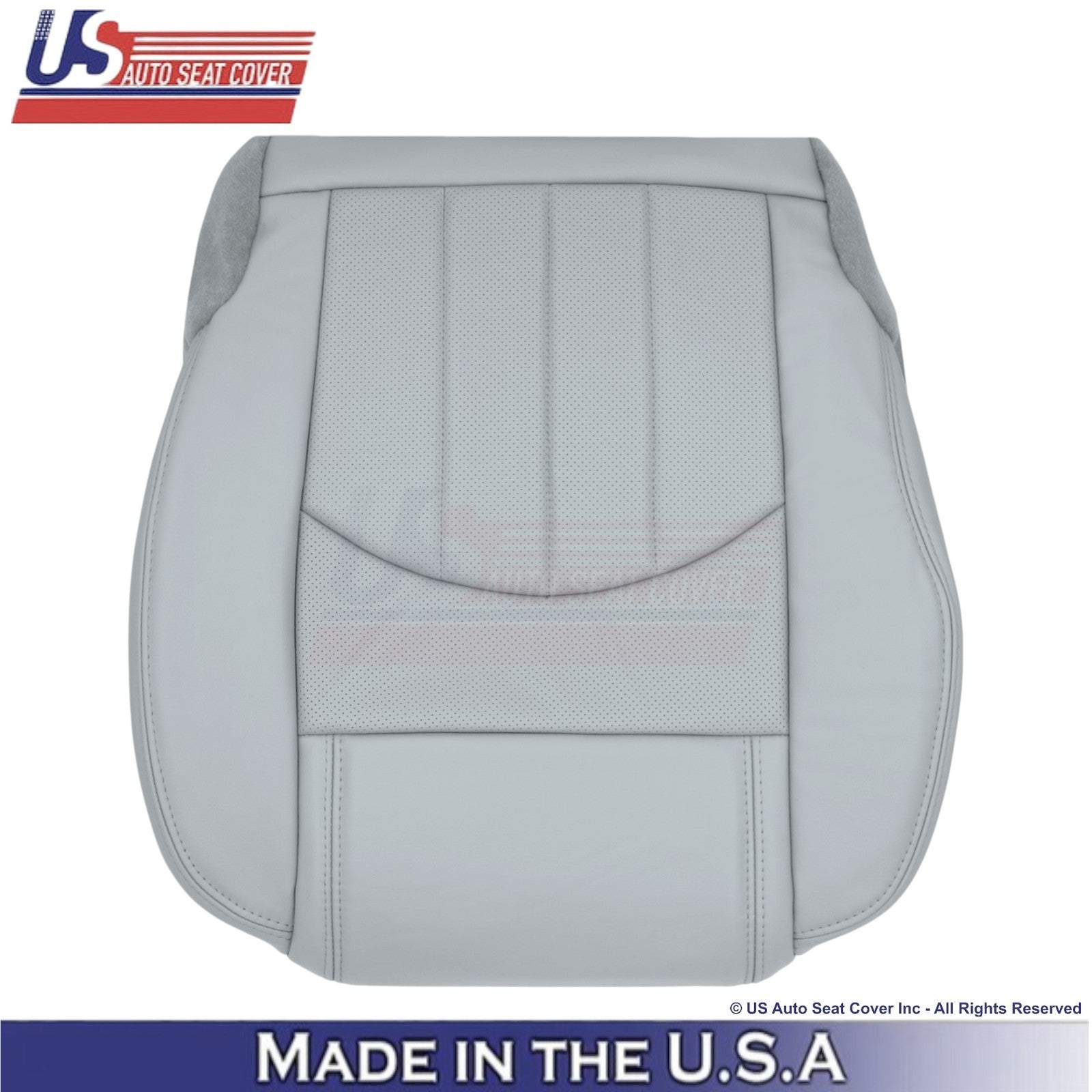 2013-2017 Fits Chevy Traverse Leather Perf. Front Seat Covers Light Titanium
