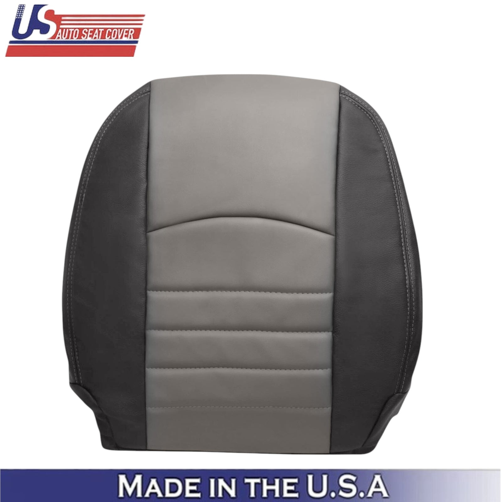 2009-2012 For Dodge Ram 1500 ST Leatherette Passenger Top Seat Cover 2-Tone Gray