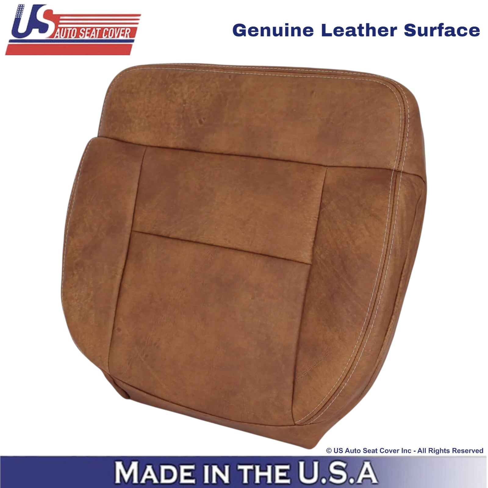 2004-2008 Fits Ford F-150 King Ranch Leather Driver Bottom Seat Cover Brown