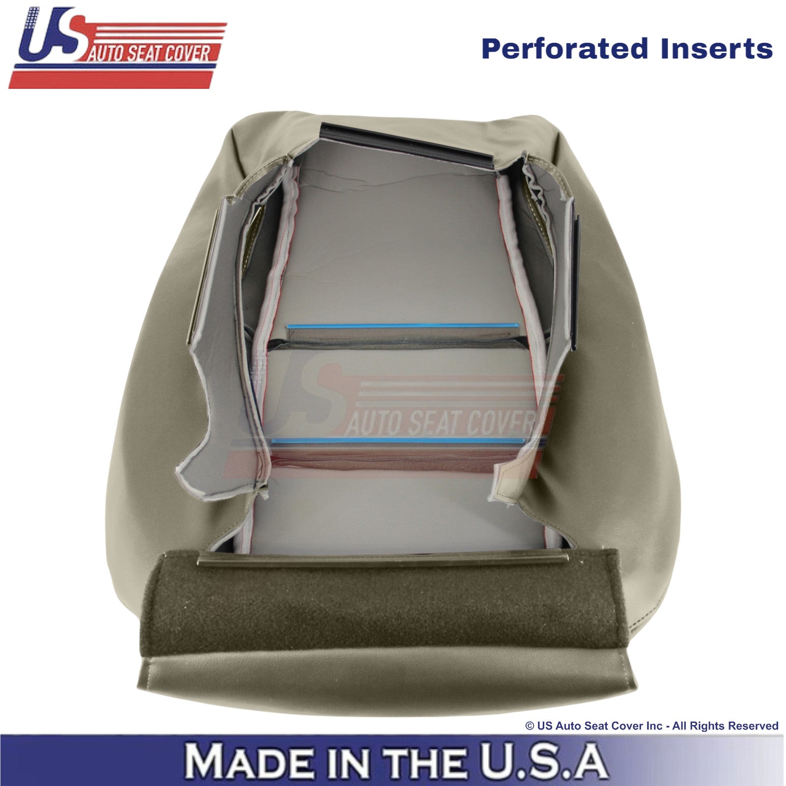 2011-2022 For Dodge Durango Leather Perf. Front Top Covers Light Frost Beige