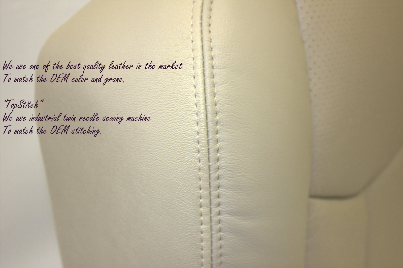 2005 2006 Cadillac Escalade Driver and Passenger Bottom Leather Seat Cover Tan