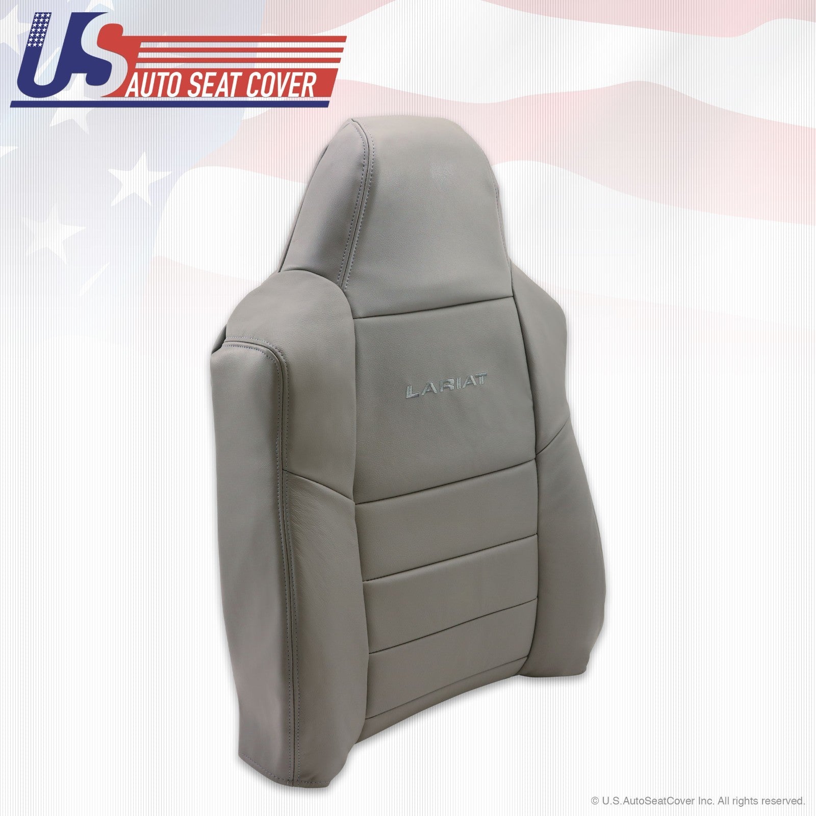 2004 05 Ford F250 F350 Driver Top Lean Back & bottom Leather Seat Cover Gray
