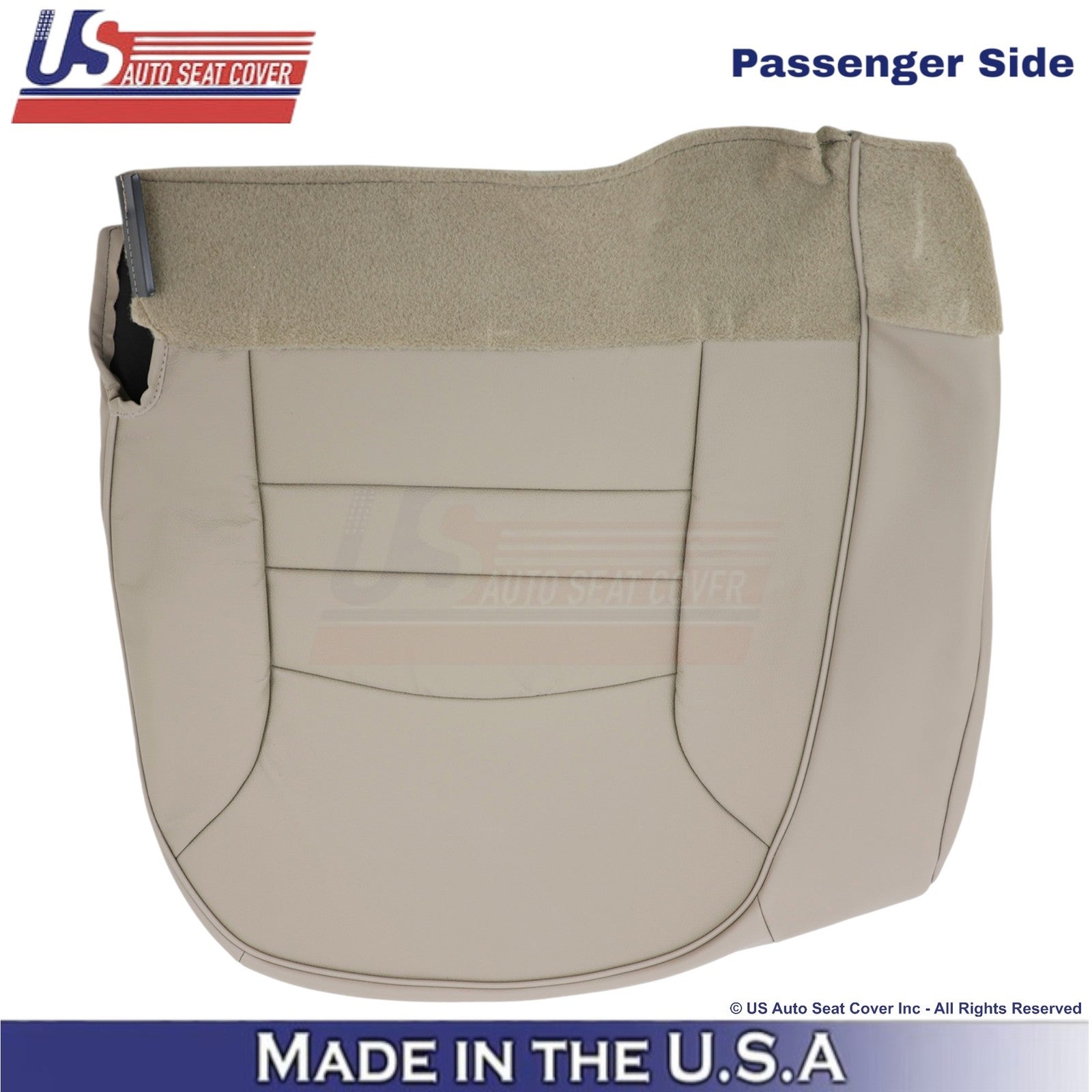 1998-2002 For Ford Crown Victoria Leatherette Passenger Bottom Seat Cover Tan