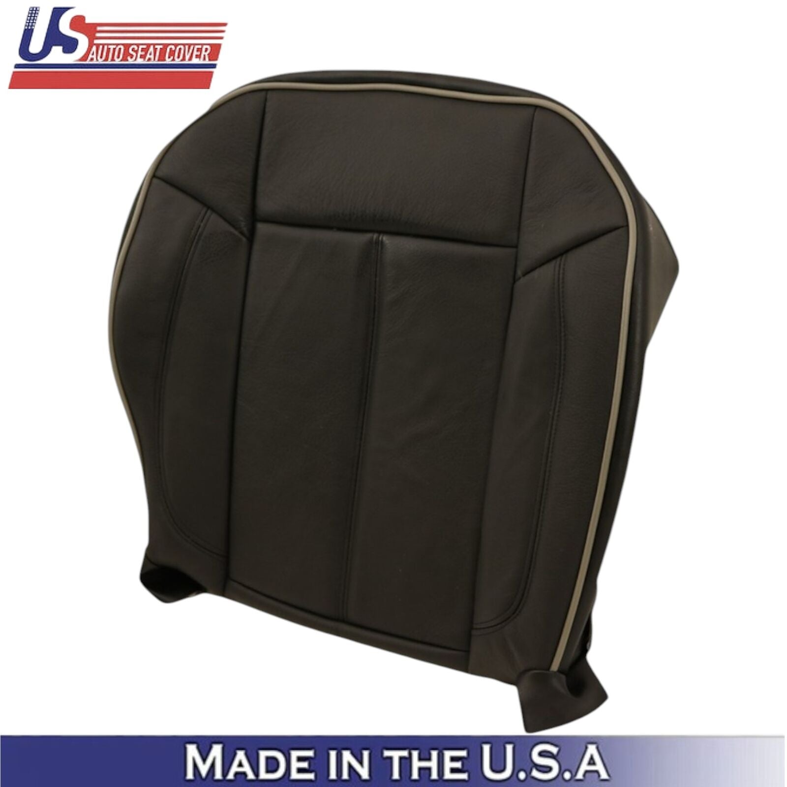2006-2010 For Hummer H3 Genuine Leather Driver Top & Bottom Seat Covers Ebony