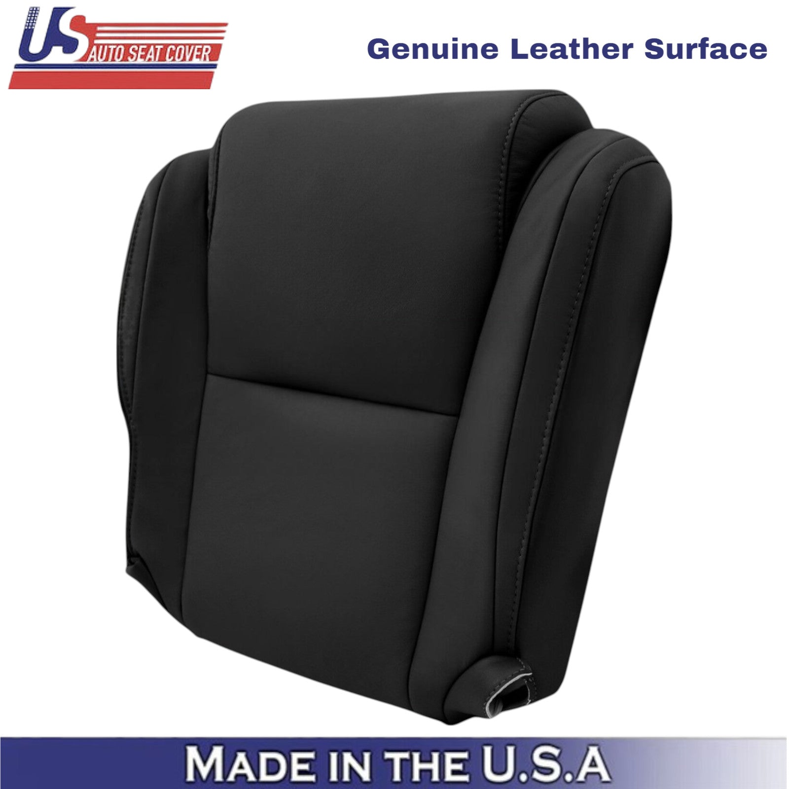 2007-2013 For Toyota Tundra Genuine Leather Driver Bottom Seat Cover Black
