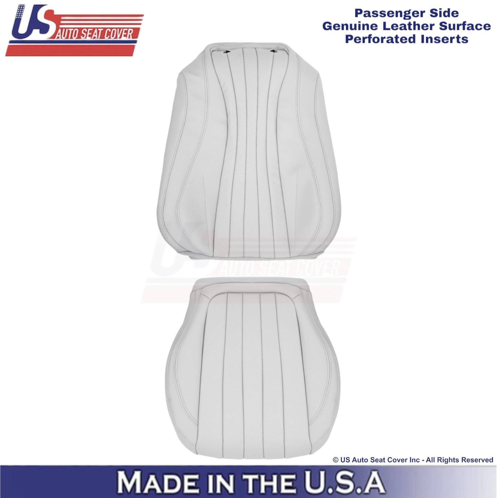 2019-2023 For Mercedes Benz E-Class Genuine Leather Front Passenger Covers White