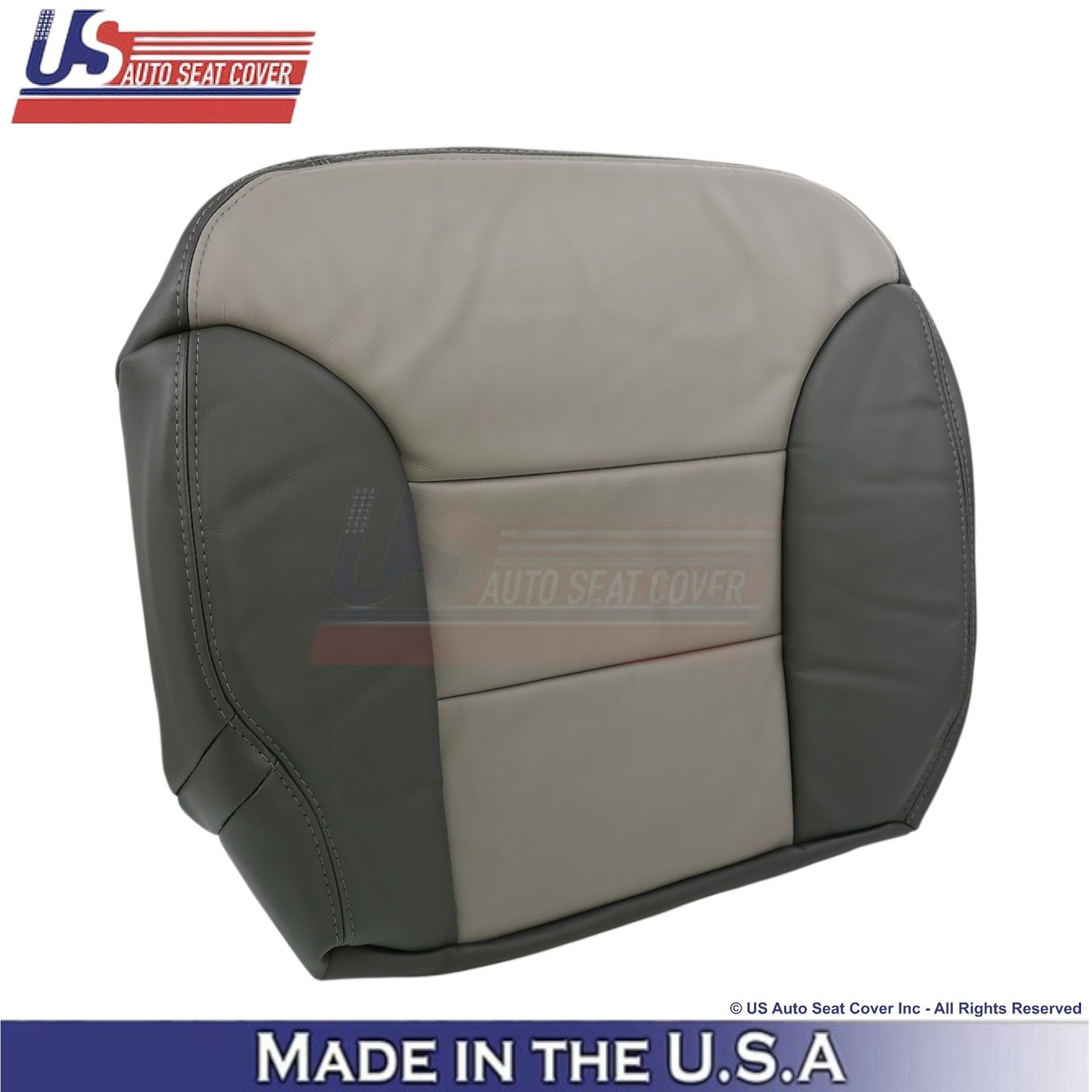 1999-2000 For Chevy Tahoe Genuine Leather Rear Passenger Bottom Cover 2Tone Gray