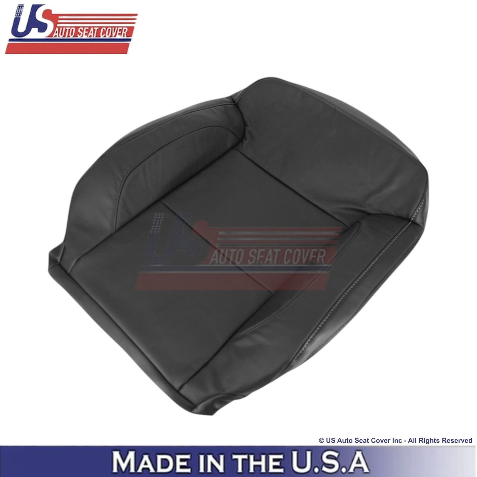 2014-2019 For Chevy Silverado 1500 LT LS Genuine Leather Front Covers Jet Black