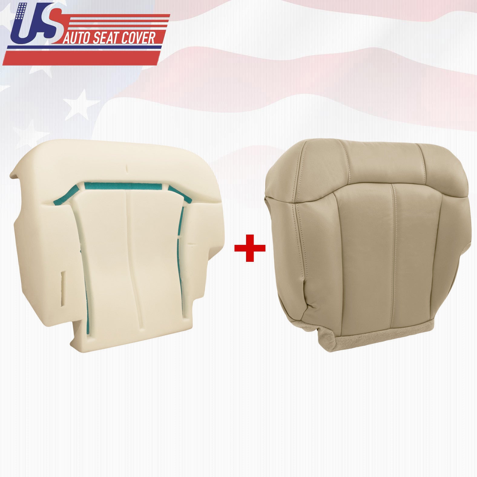 2000 2001 2002 Tahoe Suburban Silverado Driver Bottom Seat cover & Cushion Tan