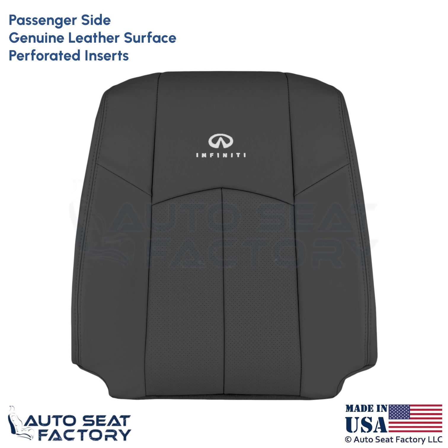 2009-2013 For Infiniti G37 Genuine Leather Front Passenger Top Cover Graphite