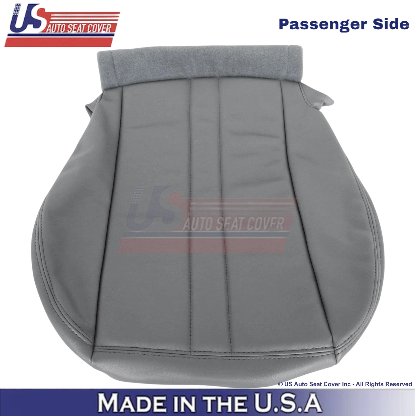2003-2009 Fits Chevrolet Kodiak Passenger Bottom Leatherette Seat Cover Pewter