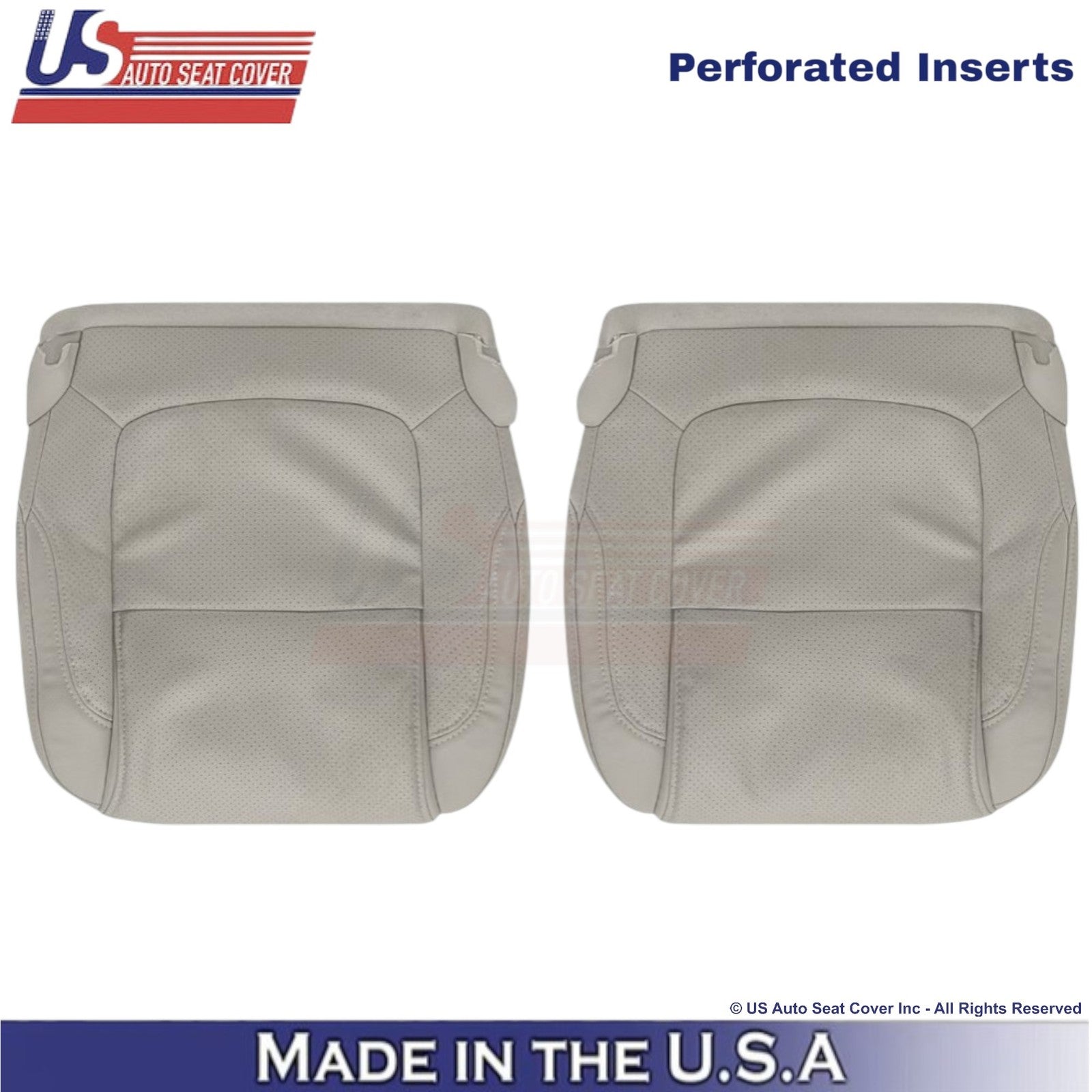 2011-2015 Fits Ford Explorer Limited Leather Perf Front Seat Covers Gray
