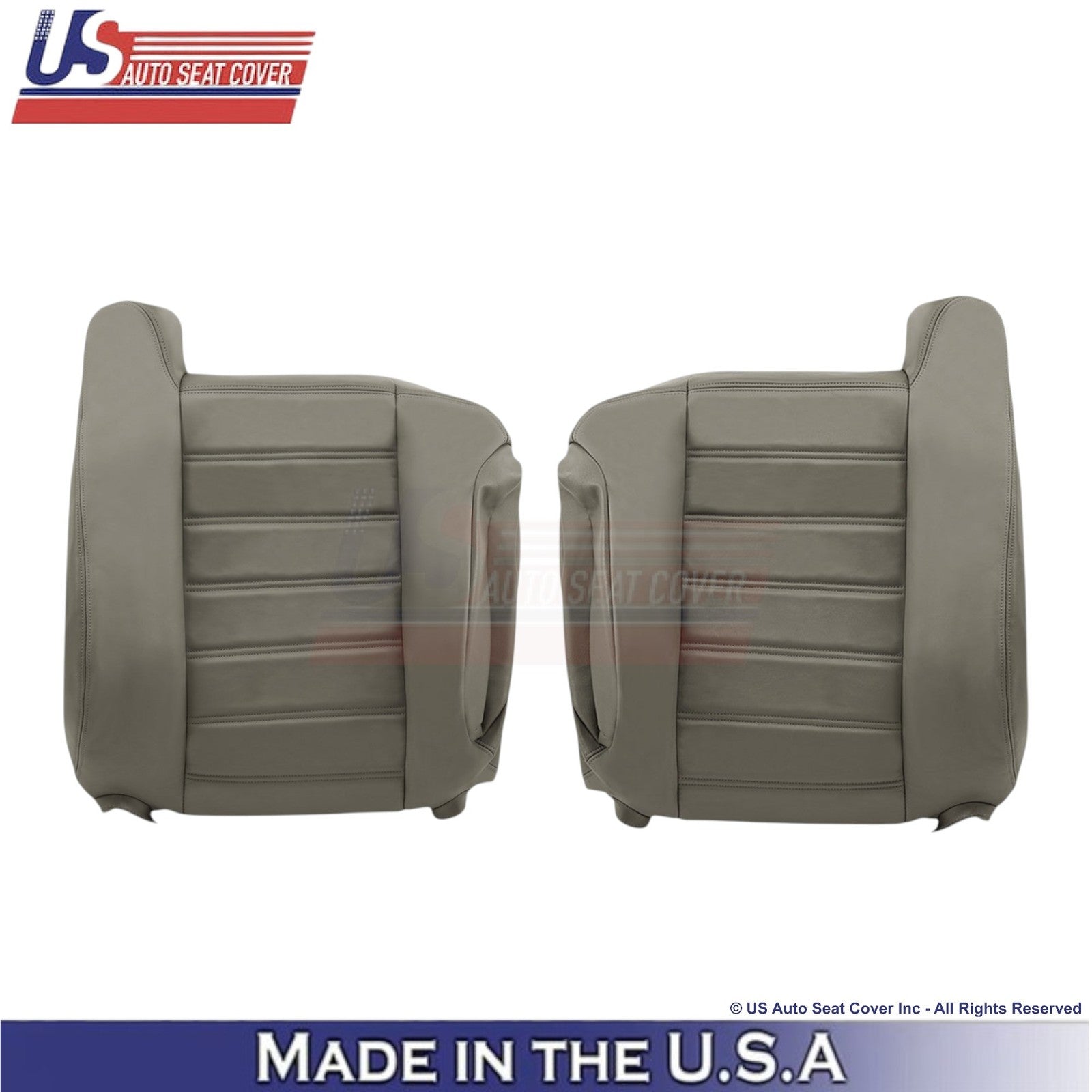 2003-2007 For Hummer H2 Leatherette Front Top Replacement Seat Covers Wheat Gray