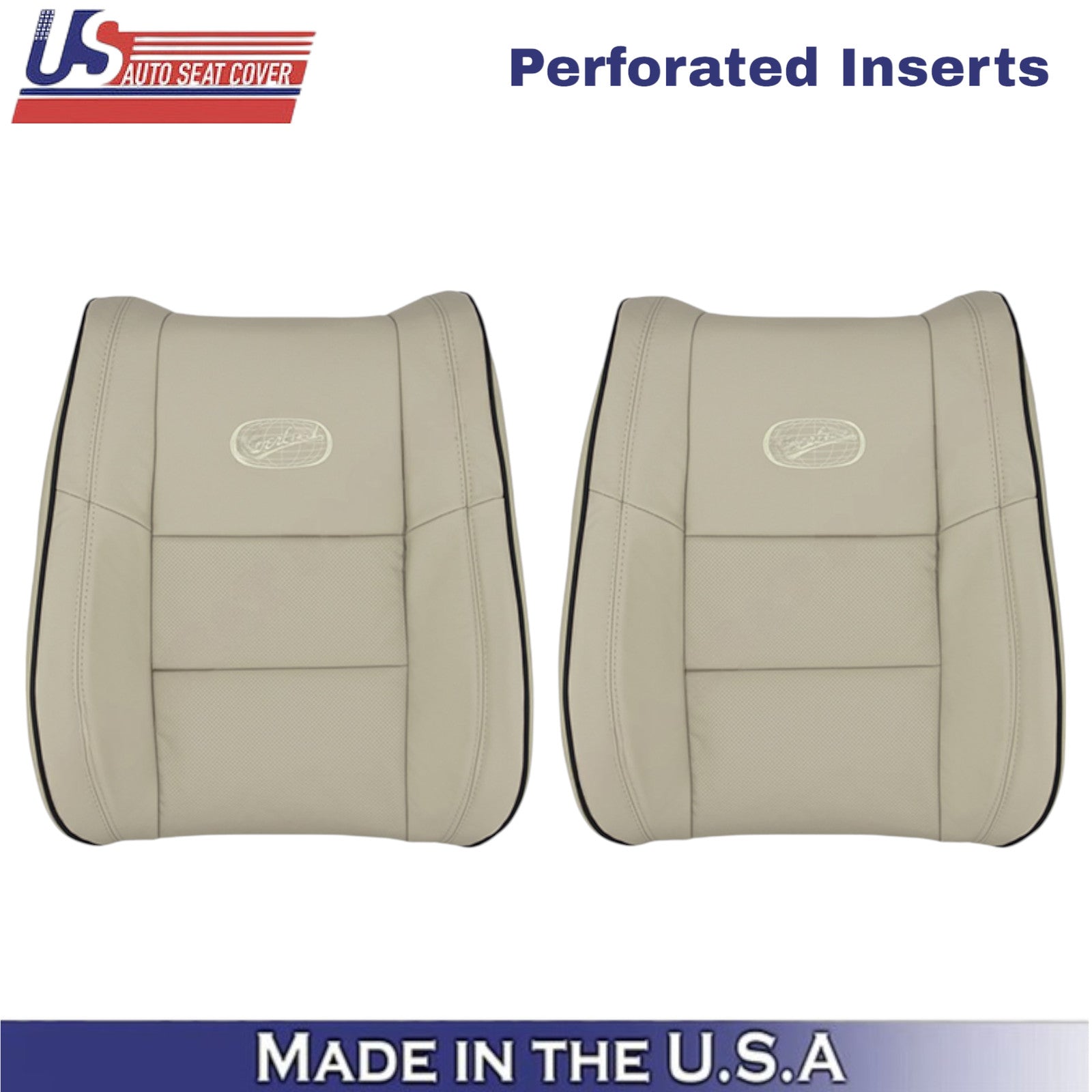 2011-2021 For Jeep Grand Cherokee Leatherette Front Top Seat Covers Tan