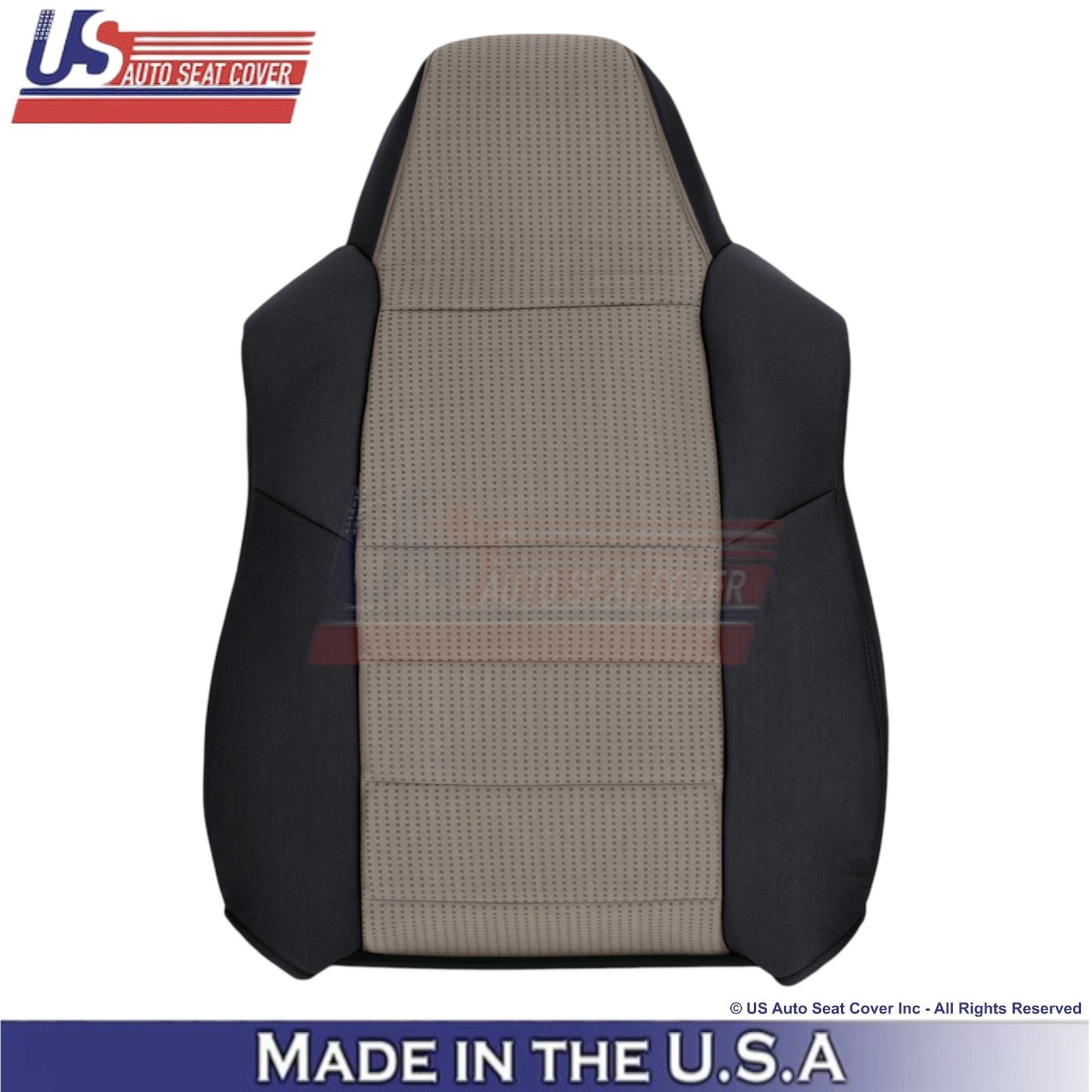 2008-2010 Fits Ford F-250 XLT Cloth Driver Top Seat Cover 2-Tone Black & Gray