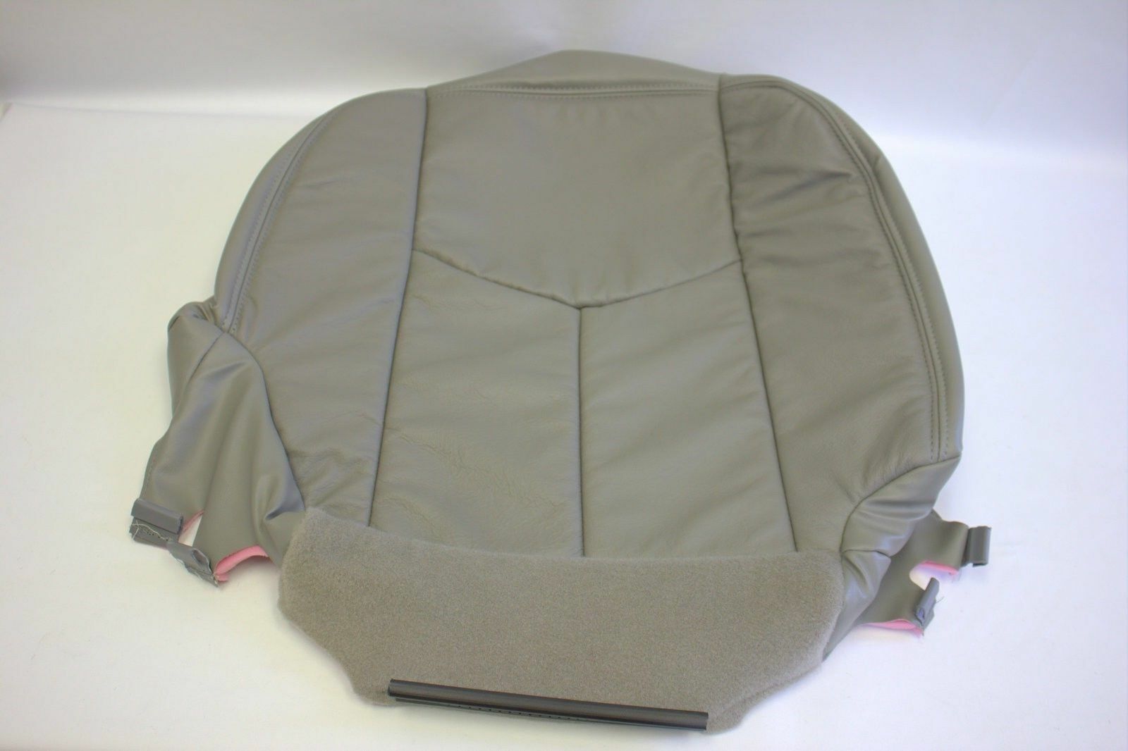 2003 2004 Silverado Driver and Passenger Bottom Leather Seat Covers pewter gray