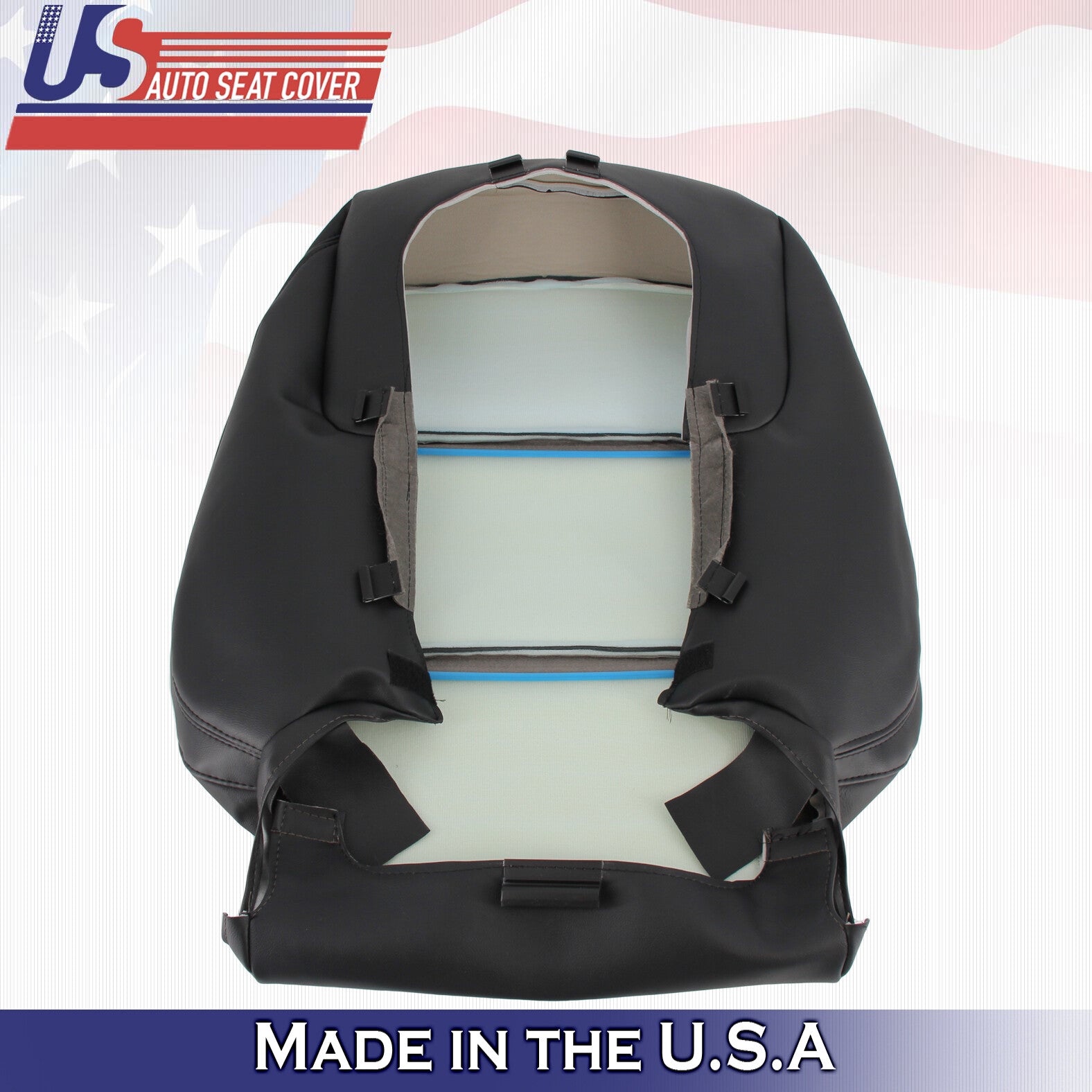 2018 For Chevy Silverado 1500 Driver Top & Bottom Leather Seat Covers Black