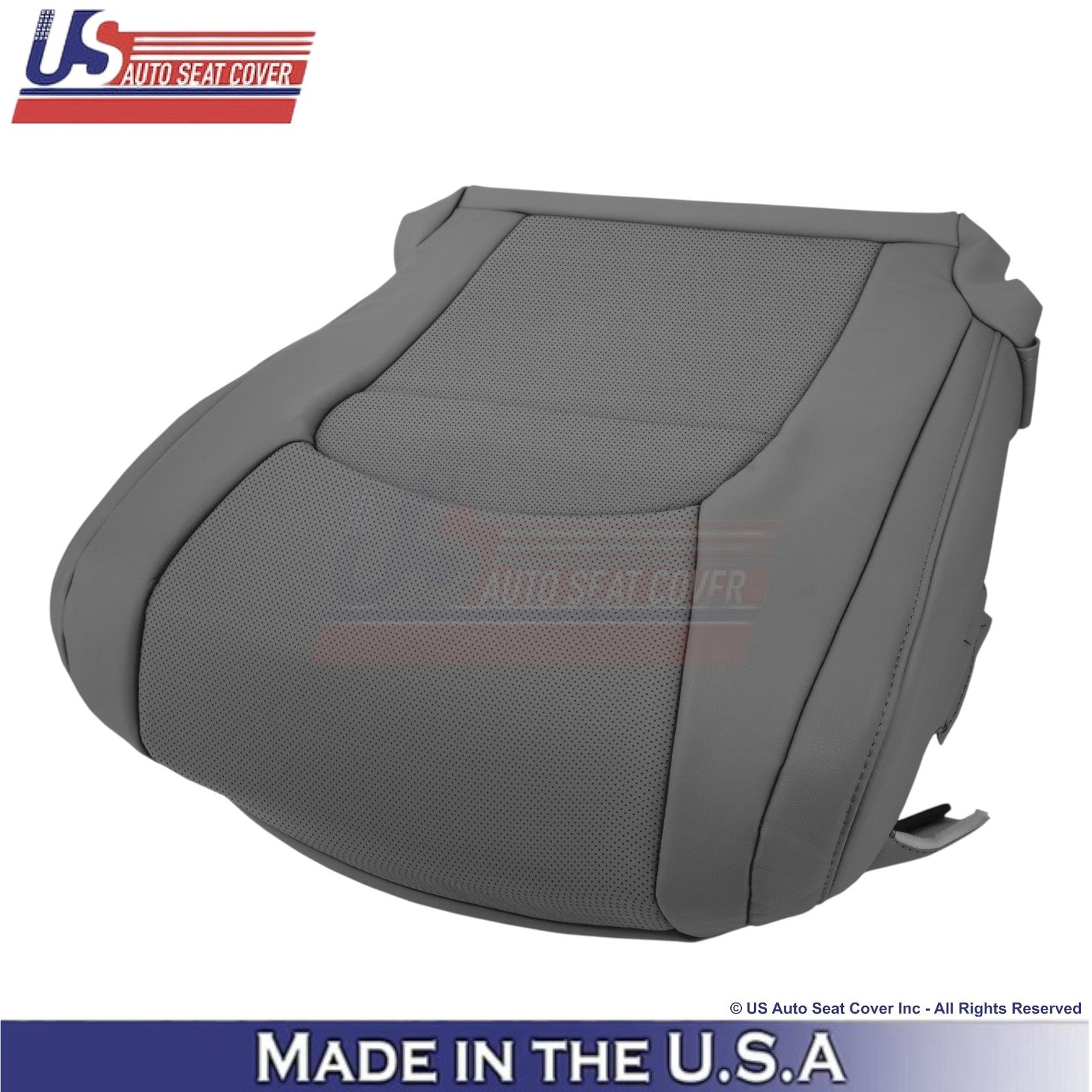 2008-2021 For Toyota Land Cruiser Genuine Leather Perf. Front Bottom Covers Gray