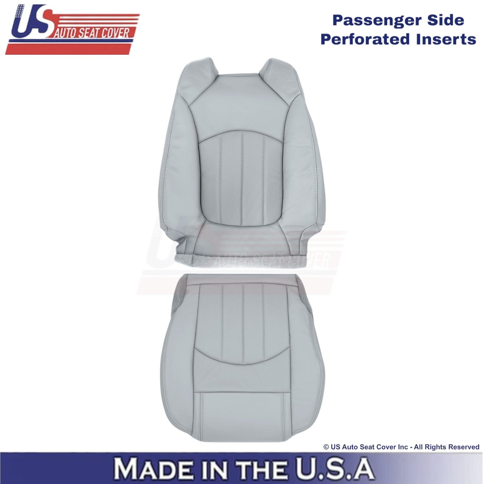 2013-2017 Fits Chevy Traverse Leatherette Perf. Front Seat Covers Light Titanium