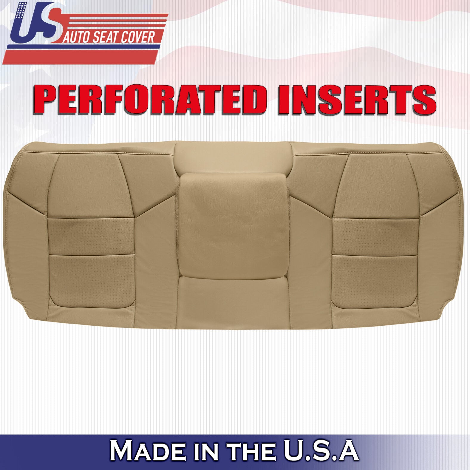2001 Fits Ford F450 F550 Lariat Rear Bench TOP  Leather Cover Tan + Rear Armrest