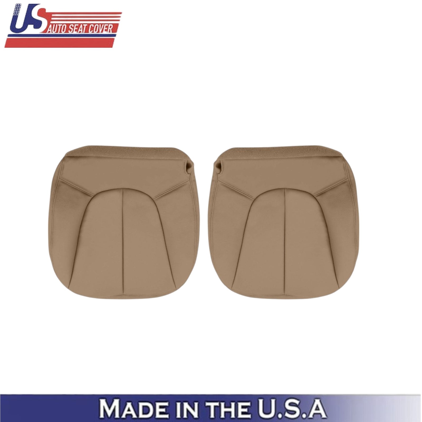 1997-2002 For Ford Expedition XLT Eddie Bauer Leather Front Bottom Covers Tan