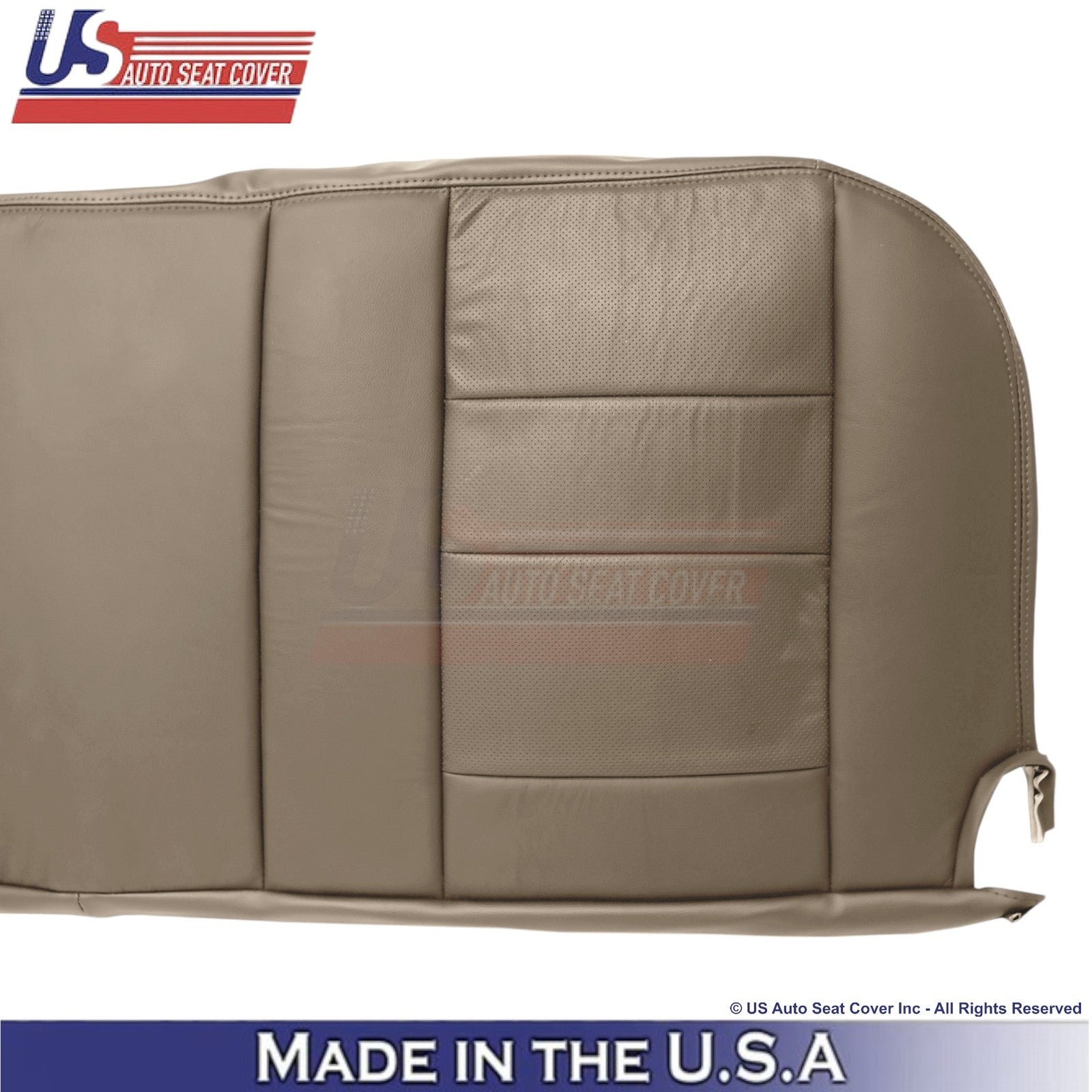 2002-2003 Fits Ford F250 F350 Lariat Leatherette Perf Rear Bottom Seat Cover Tan