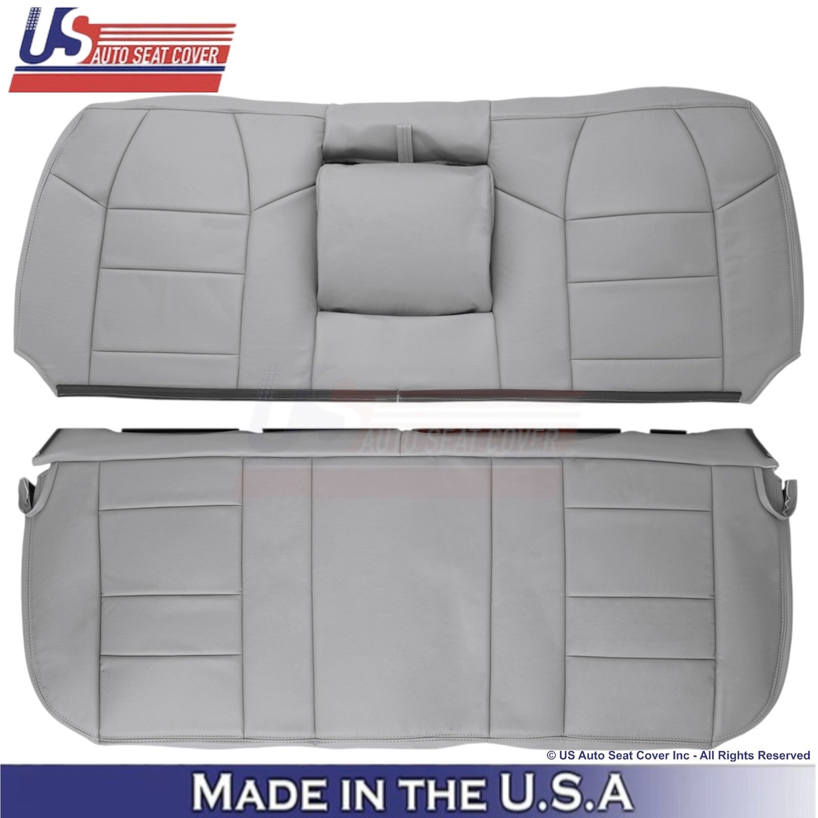2003-2007 For Ford F250 F350 Lariat Leatherette Rear Bench Seat Covers Gray