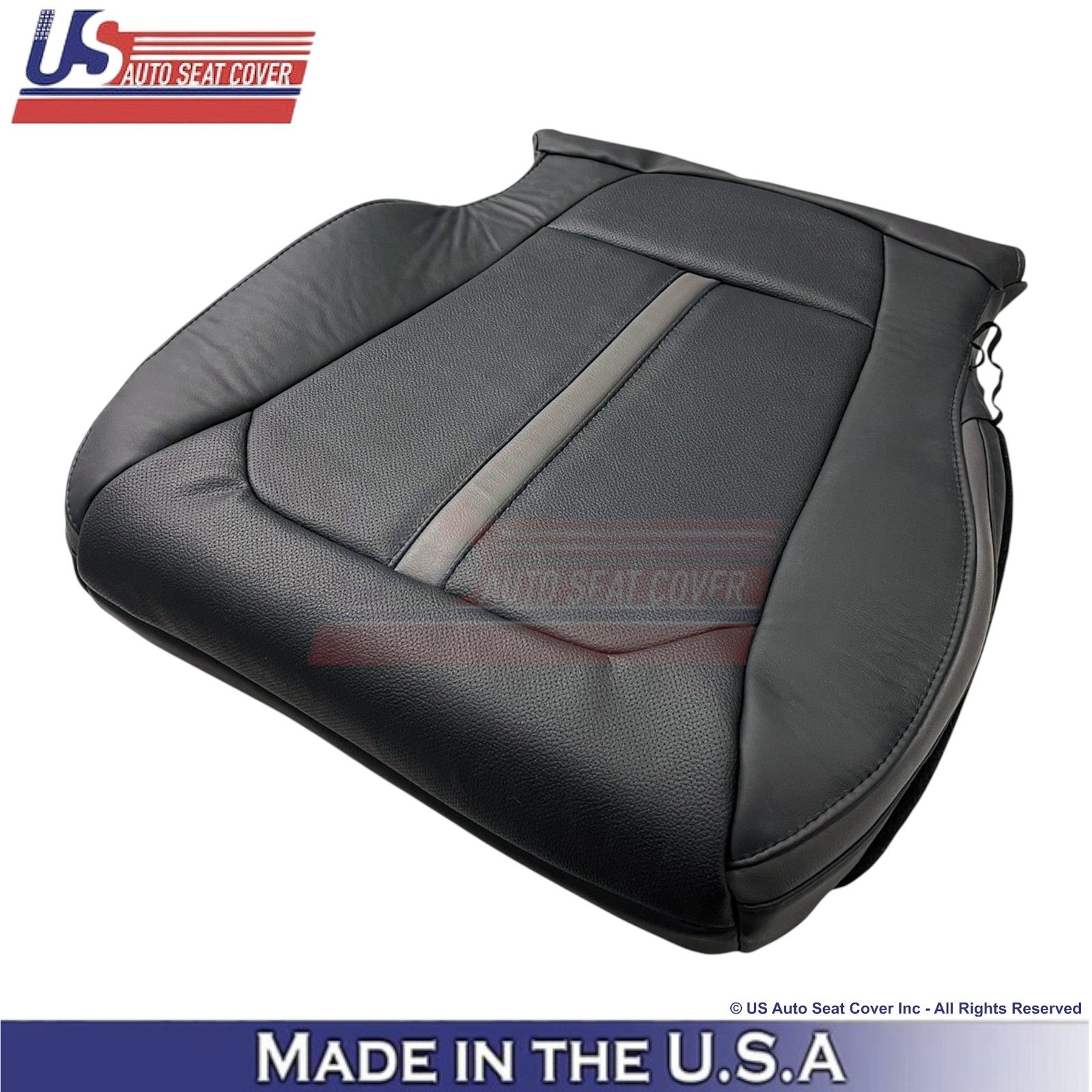 2015-2020 For Ford F150 Platinum Genuine Leather Driver Bottom Seat Covers Black
