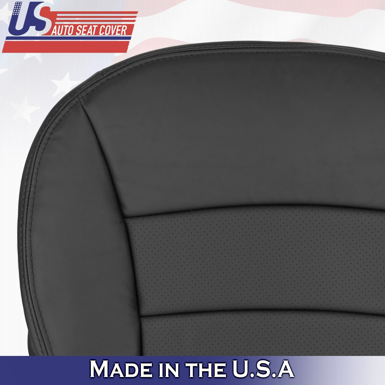 2005 to 2013 For Chevy Corvette C6 Passenger Bottom Leather Seat Cover Black