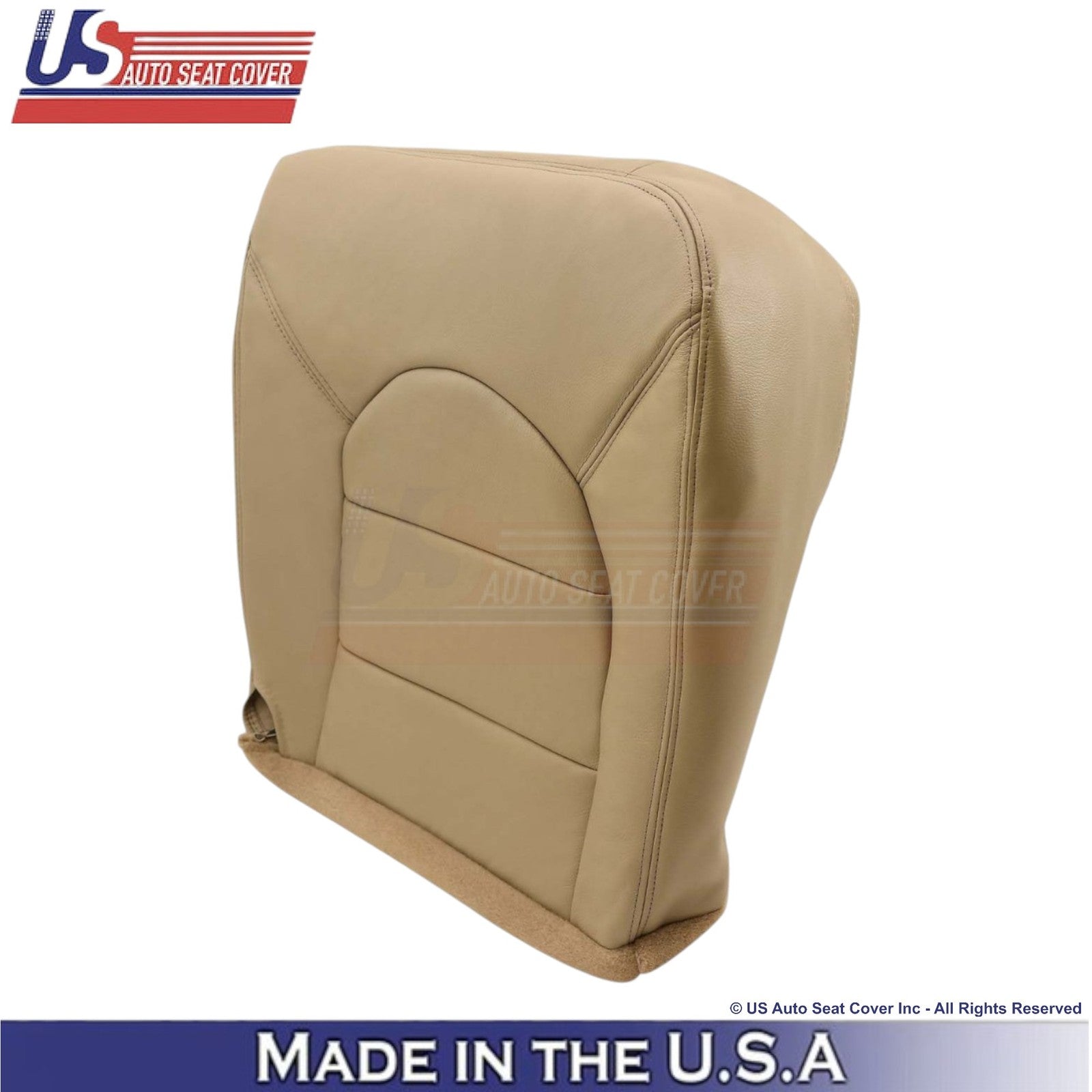 1998-2000 For Ford F250 Lariat Leatherette Front Bottom Seat Covers Prairie Tan