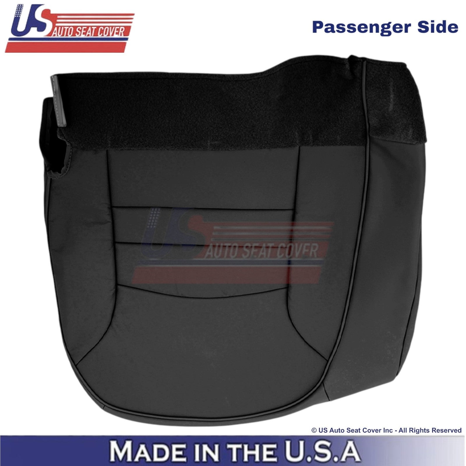 2000-2002 Fits Ford Crown Victoria Leatherette Passenger Bottom Seat Cover Black