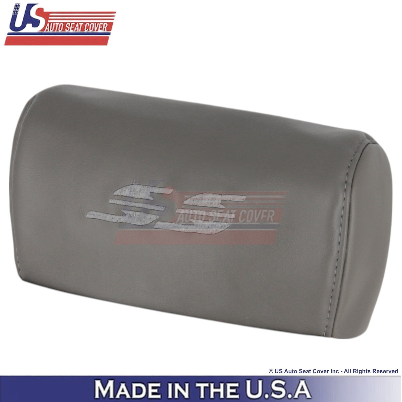 1994-1996 Fits Chevy Impala SS Front Headrest Leatherette Covers Medium Gray