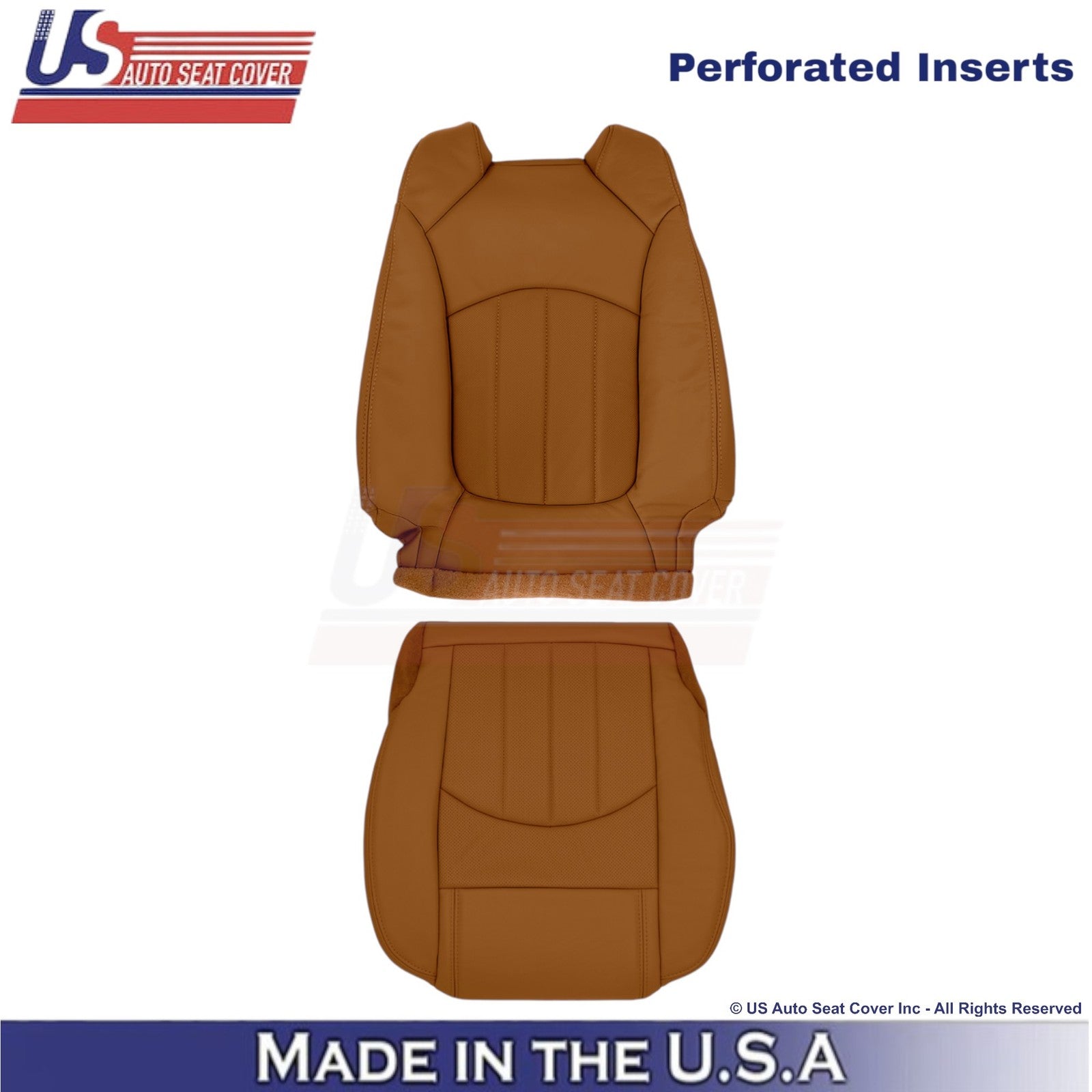 2013-2014 Fits Chevy Traverse Leatherette Perforated Front Seat Covers Mojave