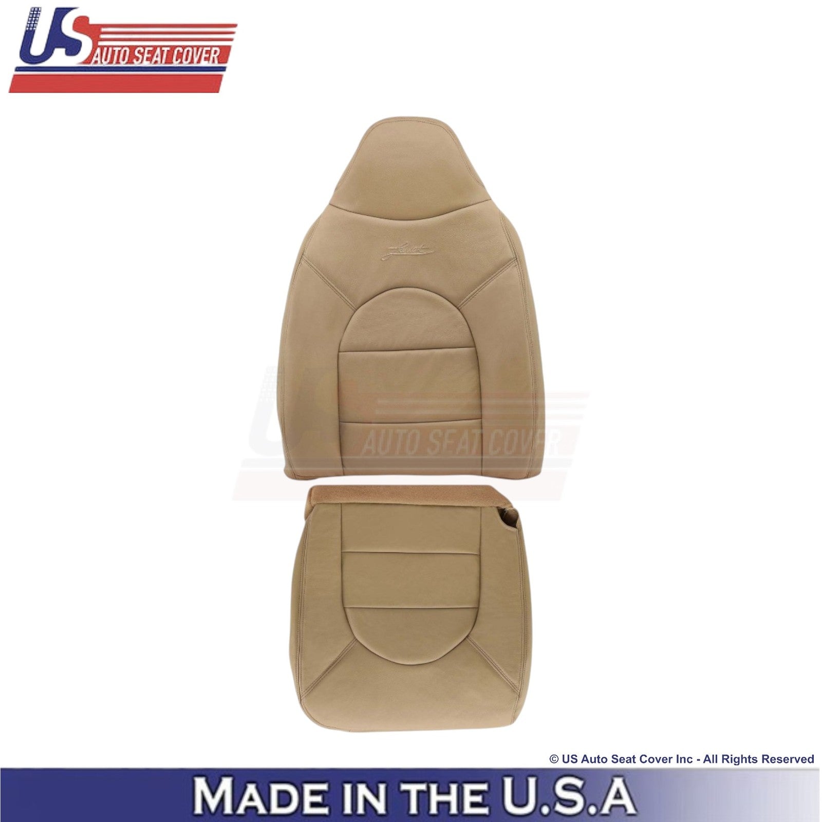 1998-2000 For Ford F250 Lariat Super Duty Leatherette Driver Covers Prairie Tan