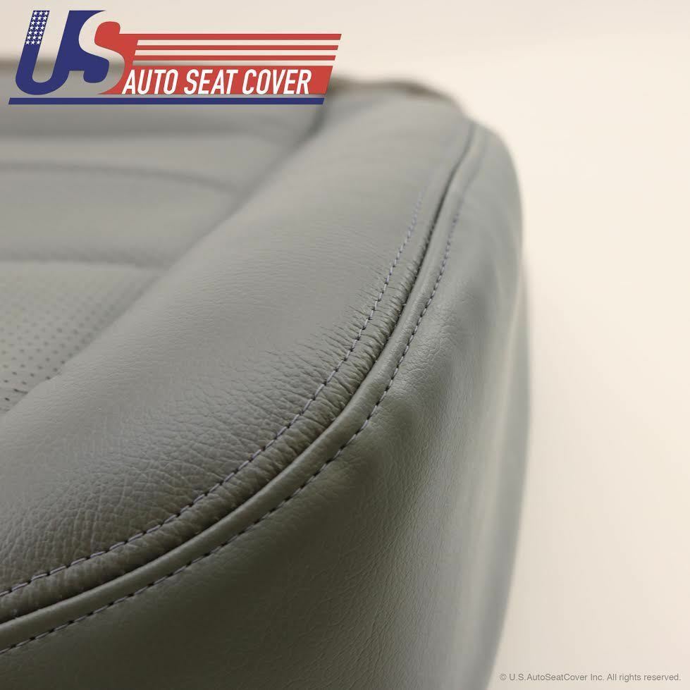 2002 to 07 Ford F250 350 Lariat Driver Bottom Leather Seat Cover Gray Perforated