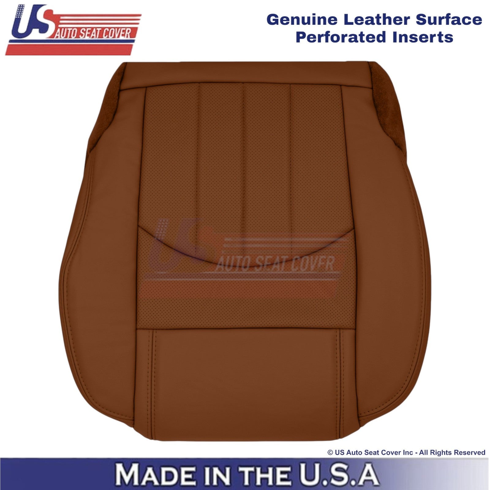 2015-2017 Fits Chevy Traverse Genuine Leather Perf. Front Seat Covers Saddle Up