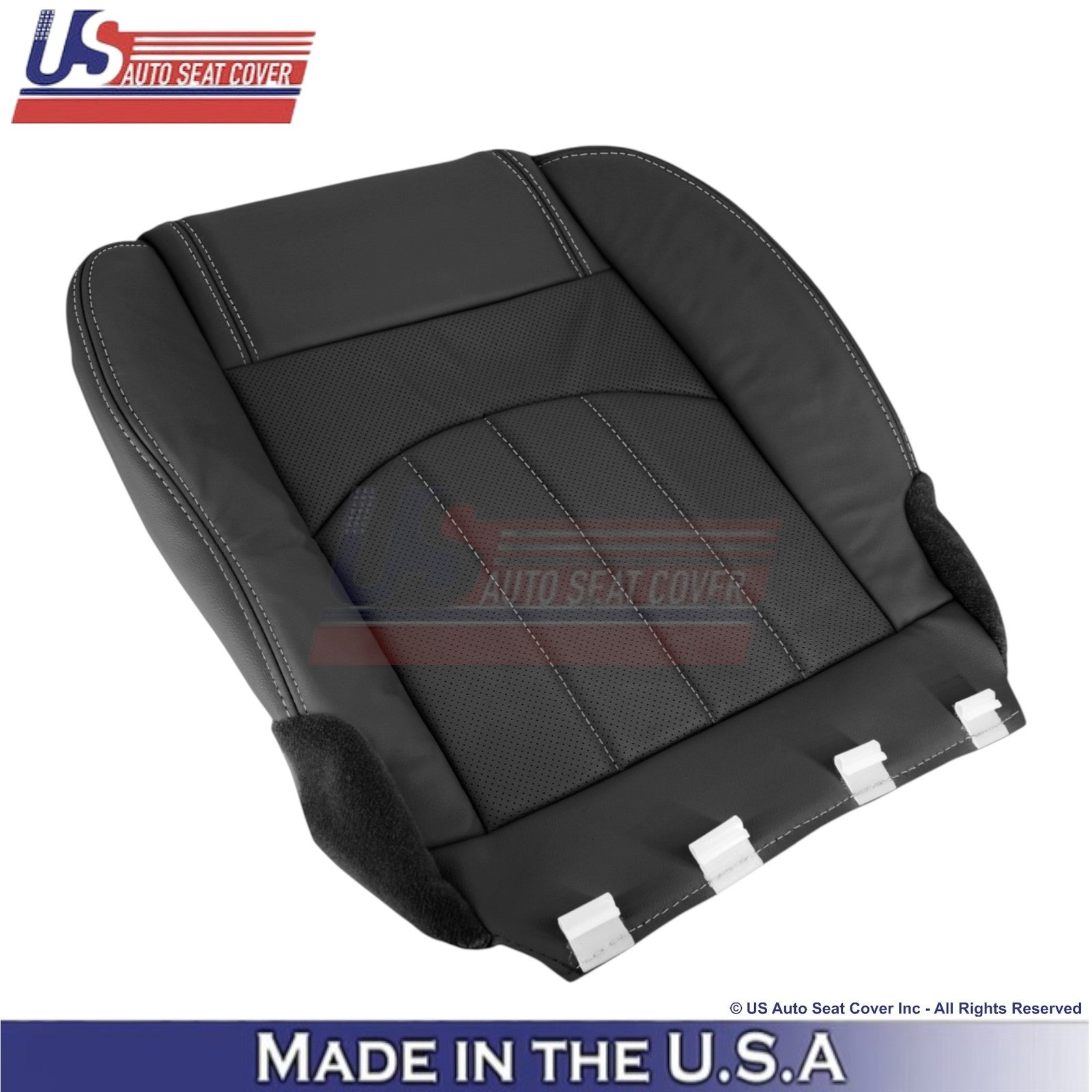 2013-2017 Fits Chevy Traverse Leatherette Perforated Front Seat Covers Ebony